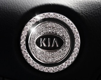 KIA Start Button | Bling Car Décor | Crystal Rhinestone Car Bling Ring | Emblem Sticker