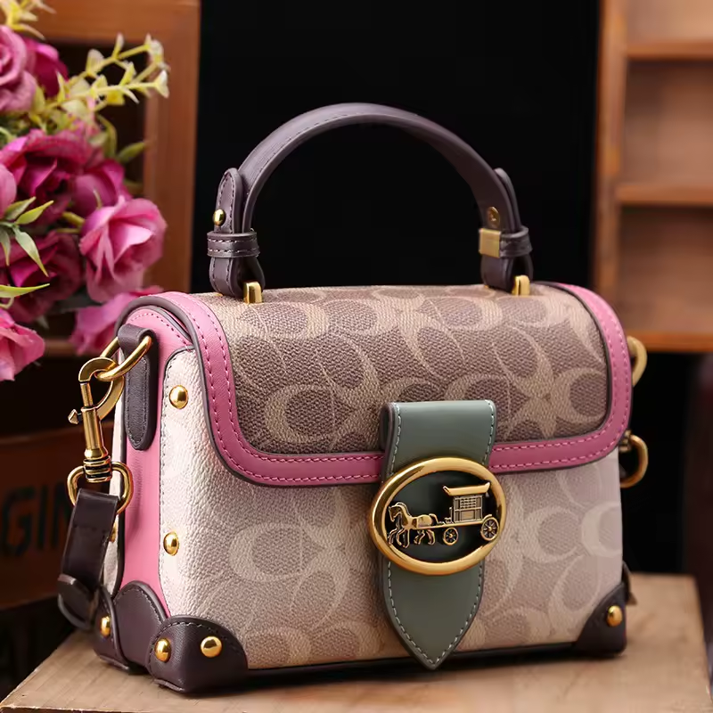 Elegant Designer Mini Handbag – Multicolor Leather Finish