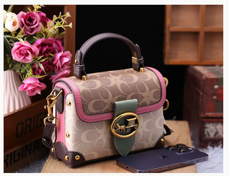 Elegant Designer Mini Handbag – Multicolor Leather Finish