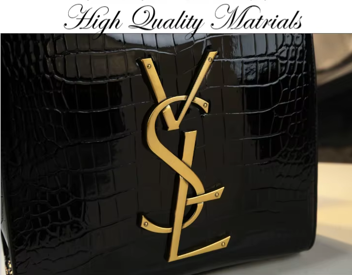 Luxury Crocodile-Texture Black Handbag - YSL
