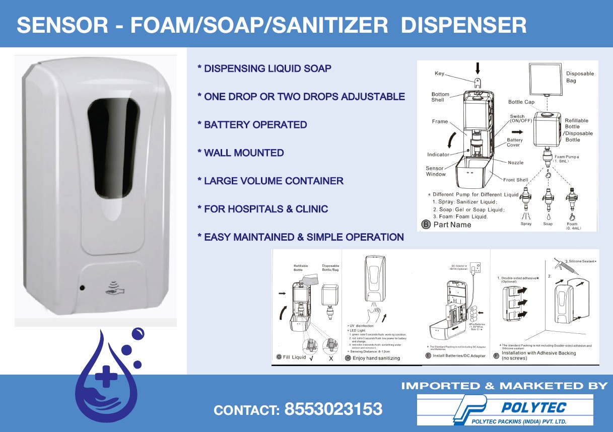 INSUPAK SOAP DISPENSER - Automatic Hand Sanitizer Wall Mount Dispenser 1000ML Large Capacity, Touchless Dispenser