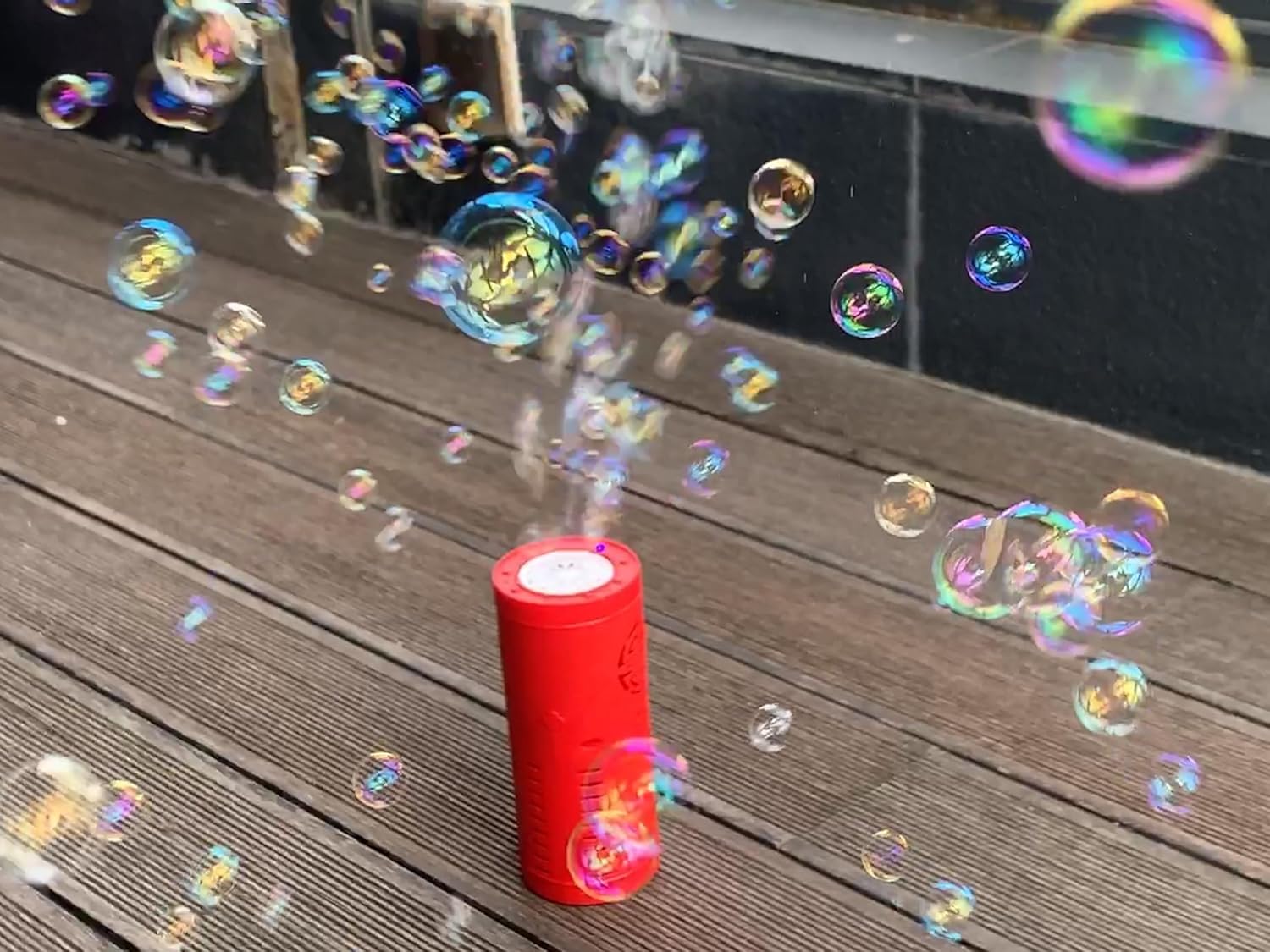 Tassino Fireworks Bubble Machine (12 Holes with 100ml Bubble Solution Automatic Bubble Blower Maker with Lights and Sound for Diwali Christmas, Party