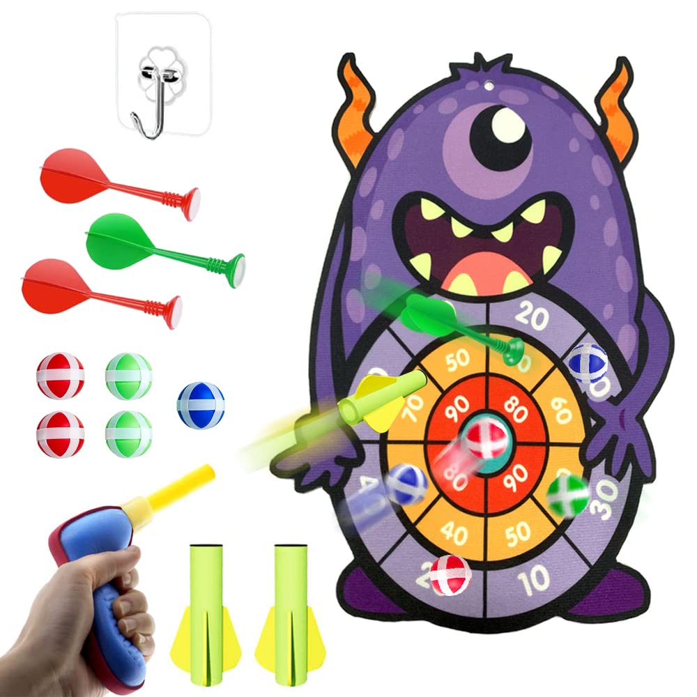 Tassino Shooting Dart Game for Kids Cartoon Target Toy Sets, Fabric Dart Board, Children's Indoor Outdoor Sport Game Toys Gifts (Monster)