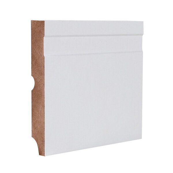 Rodapé Mdf 15x100 Suprema Madebene Branco C/ Friso