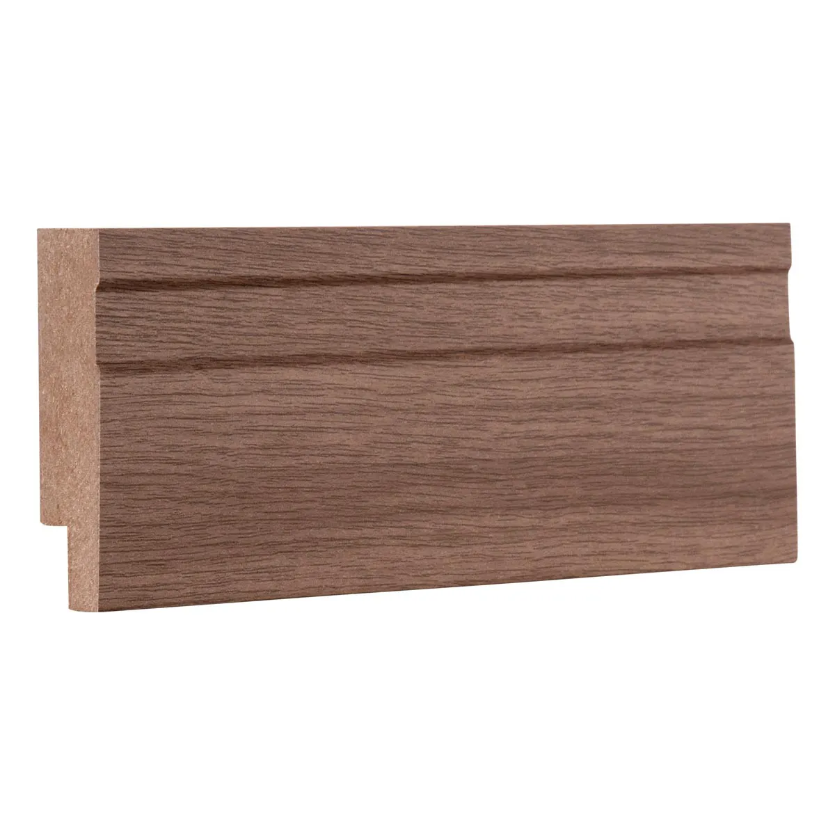 Rodapé MDF 7cm Frisado Nogueira Natural Madebene