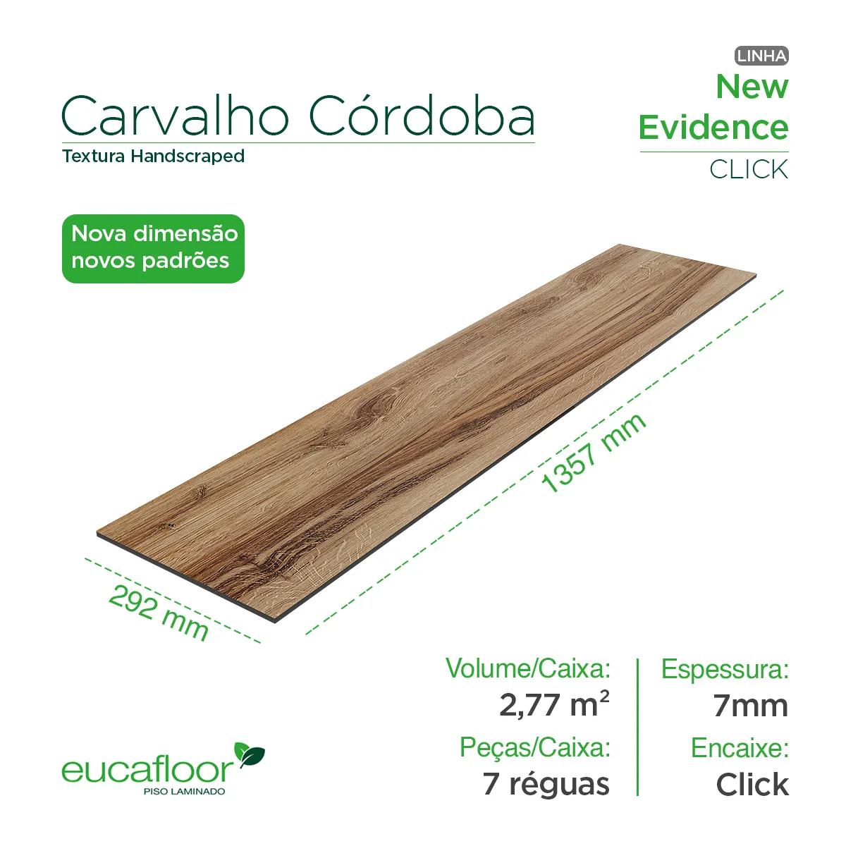 Carvalho Córdoba New Evidence Eucafloor Piso Laminado Click
