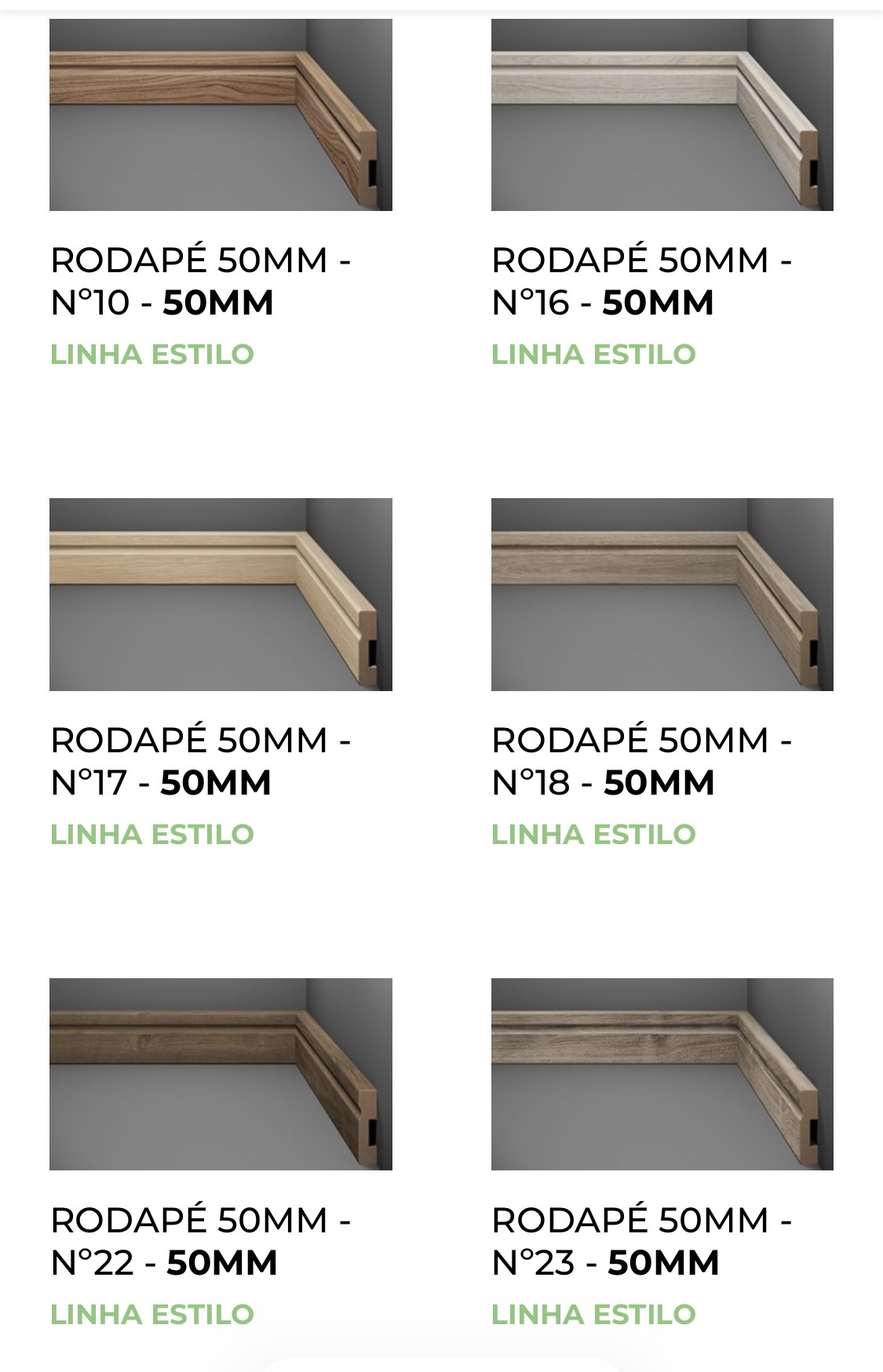 Rodapé 5cm Estilo Eucafloor 