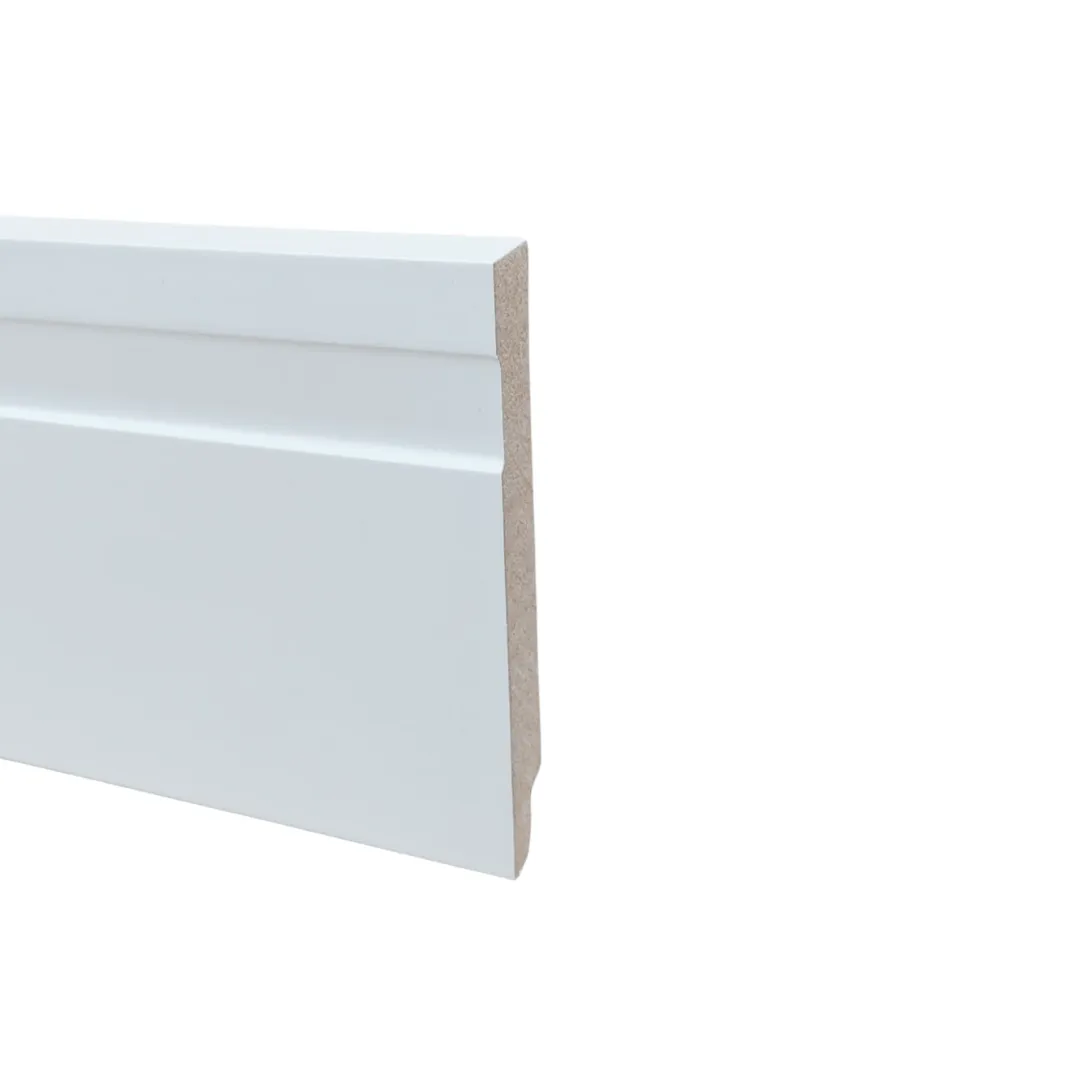 Rodapé Branco 10cm PET MDF C/Friso - valor da barra
