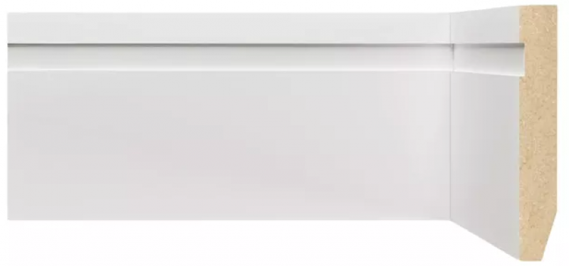Rodapé MDF branco 7cm c/ friso 