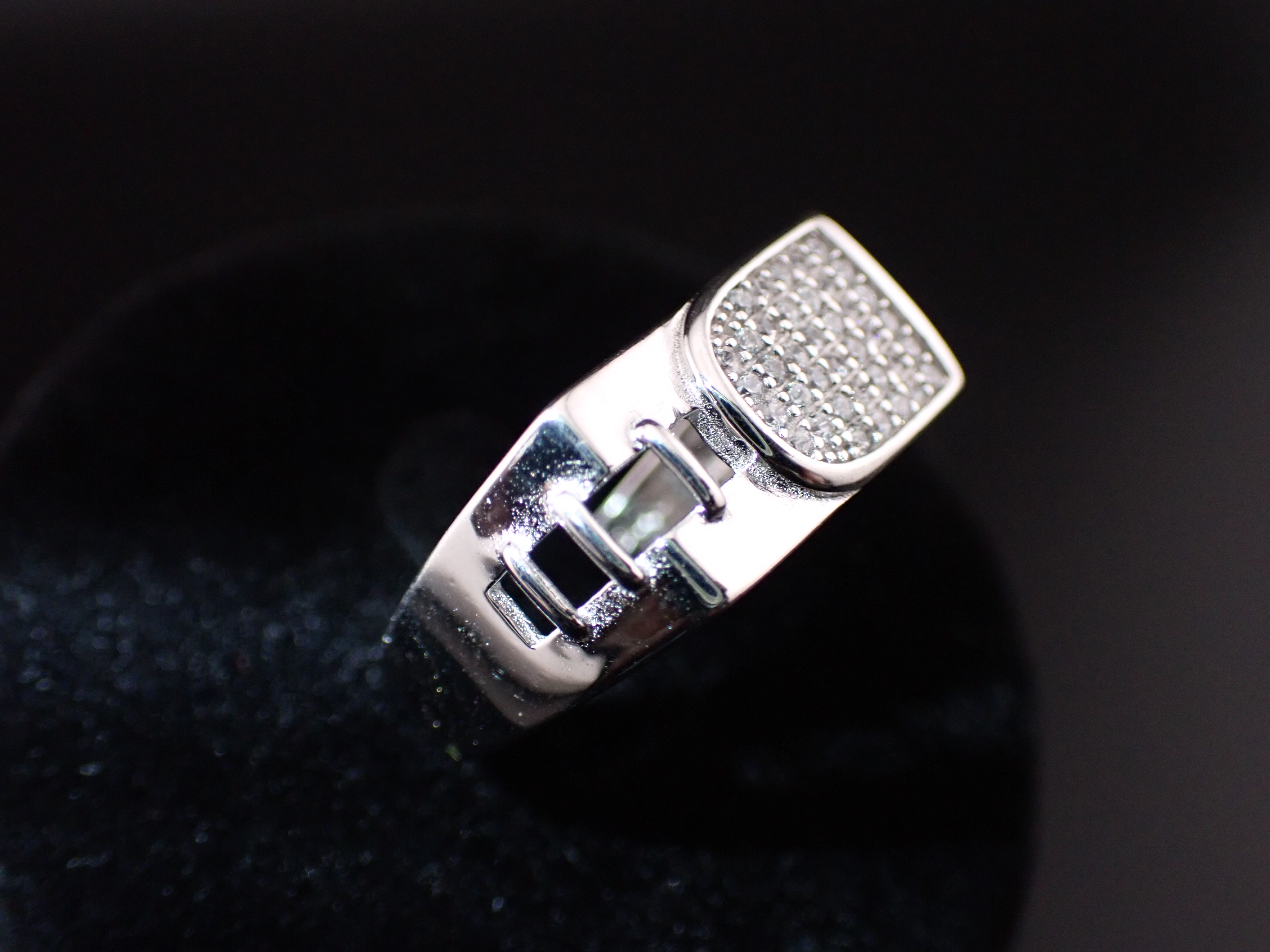 Silver Ring with Studded Stones