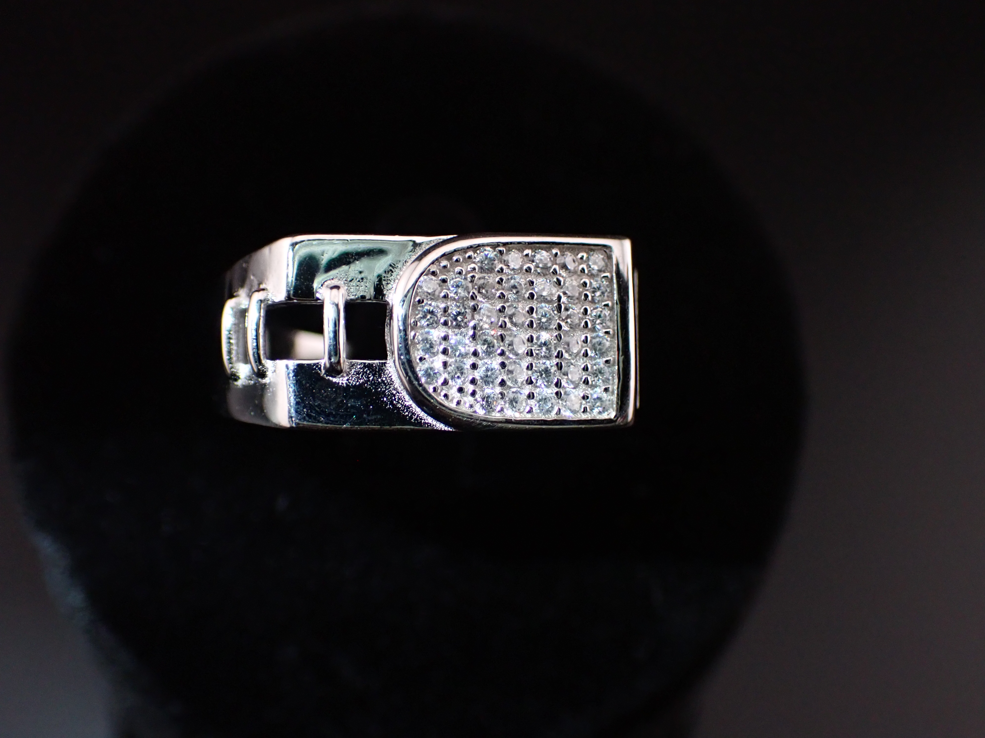 Silver Ring with Studded Stones