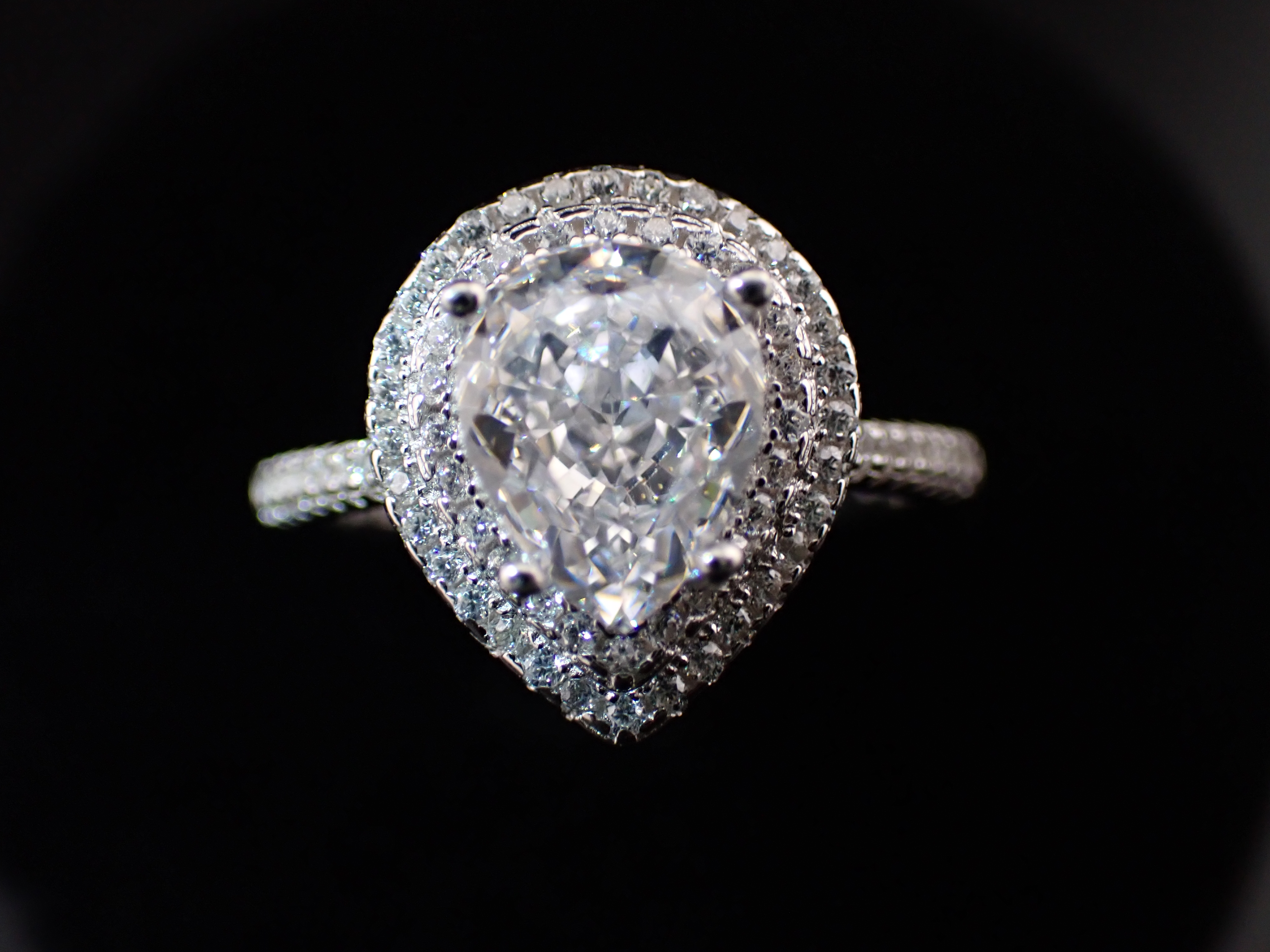 Teardrop Ladies Silver Ring