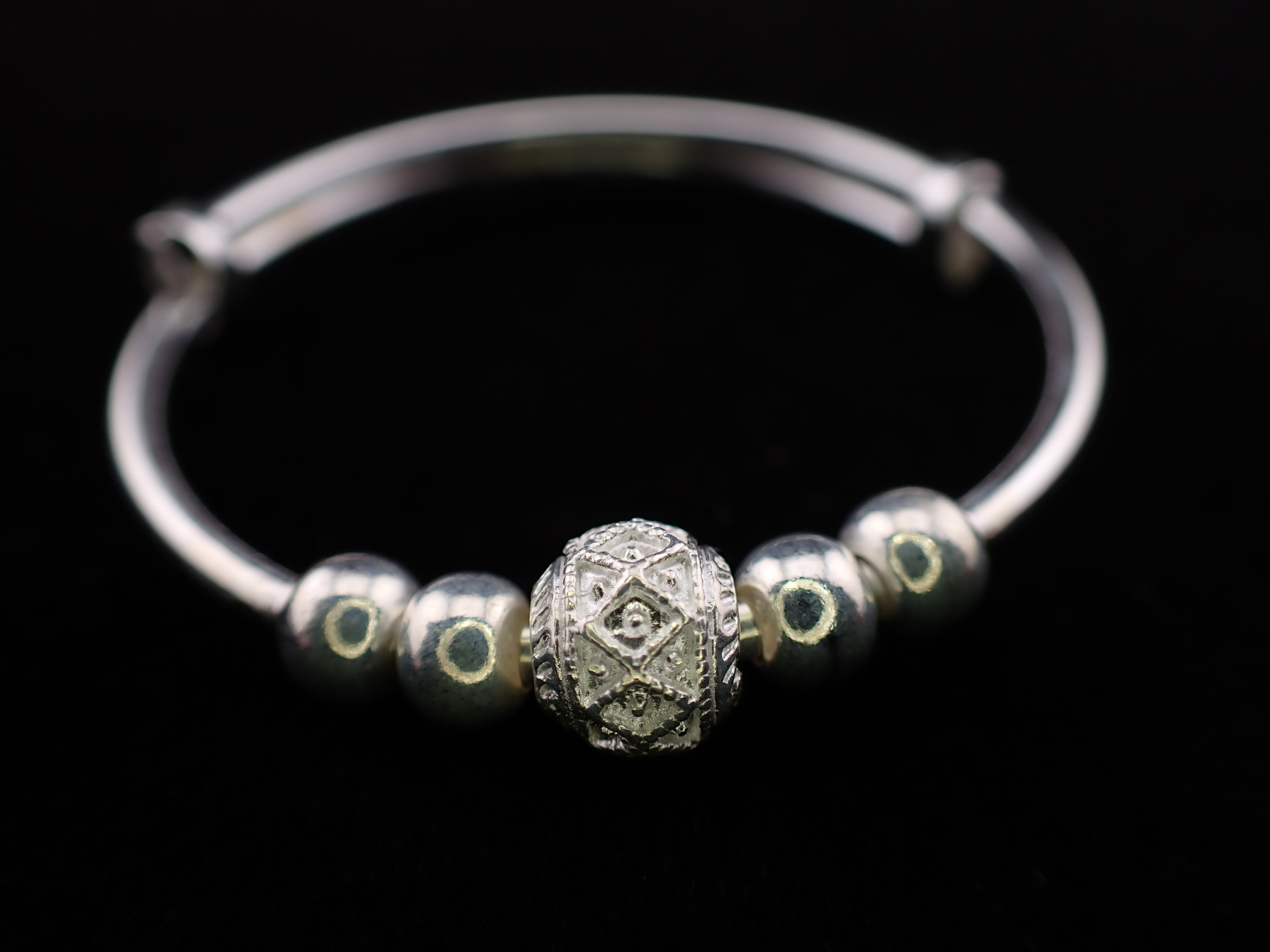 Childrens Silver Charm Bangle