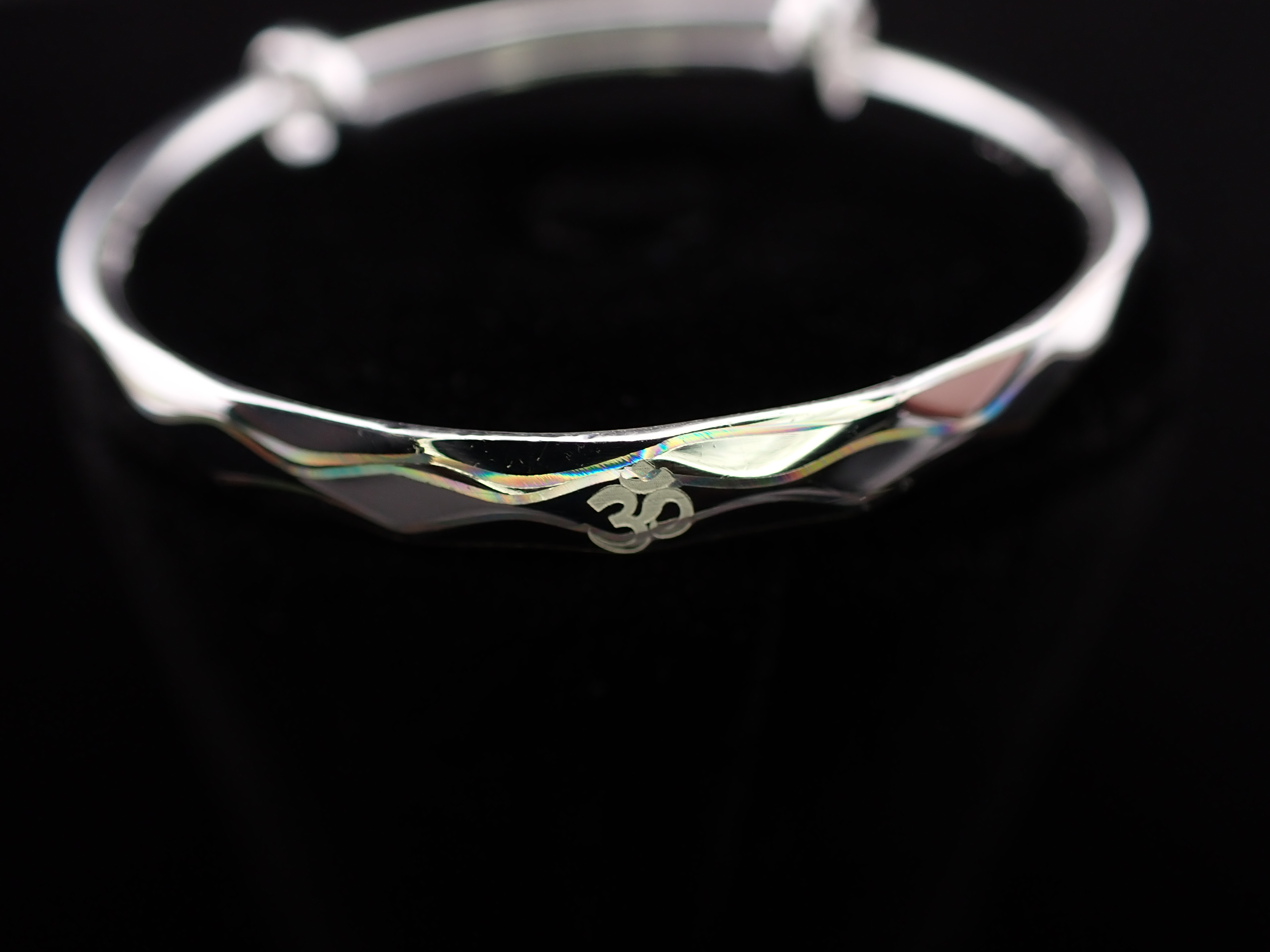 Childrens OM Silver Bangle
