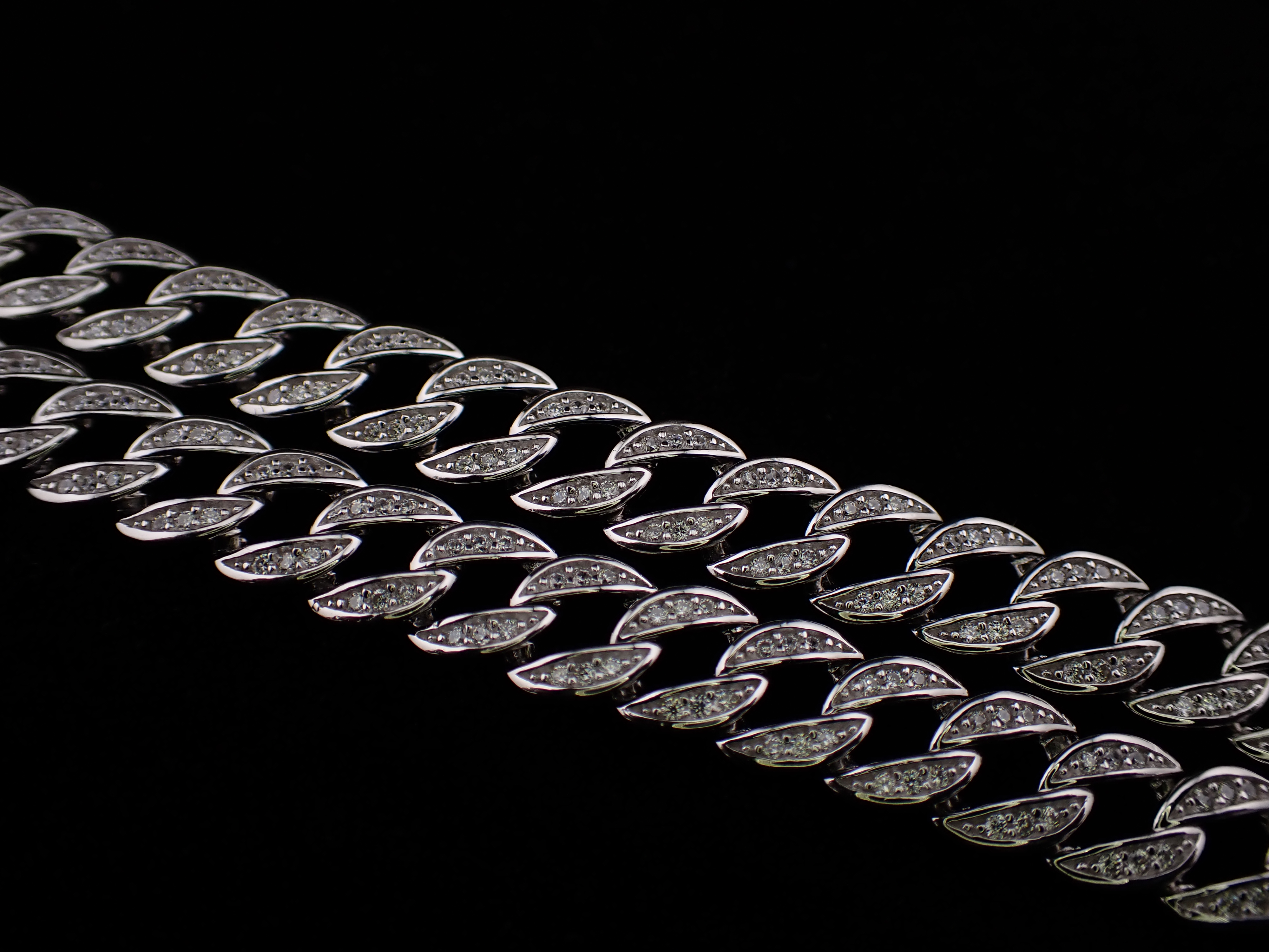 Shimmering Silver Cuban Chain