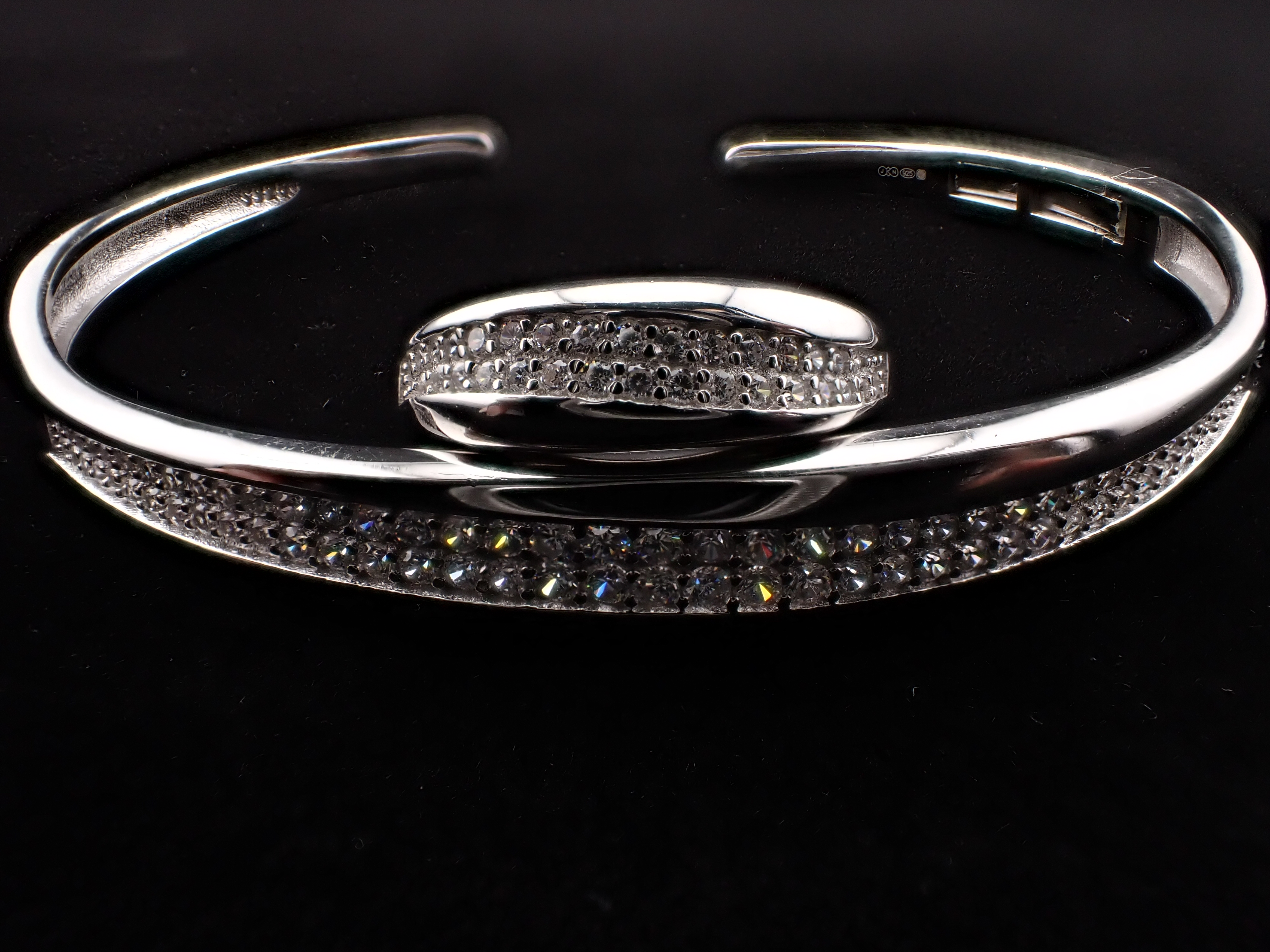 Silver Bangle and Ring Set