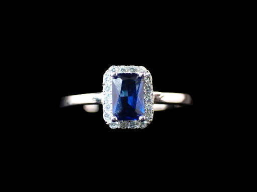 Silver Ring with Royal Blue Stone
