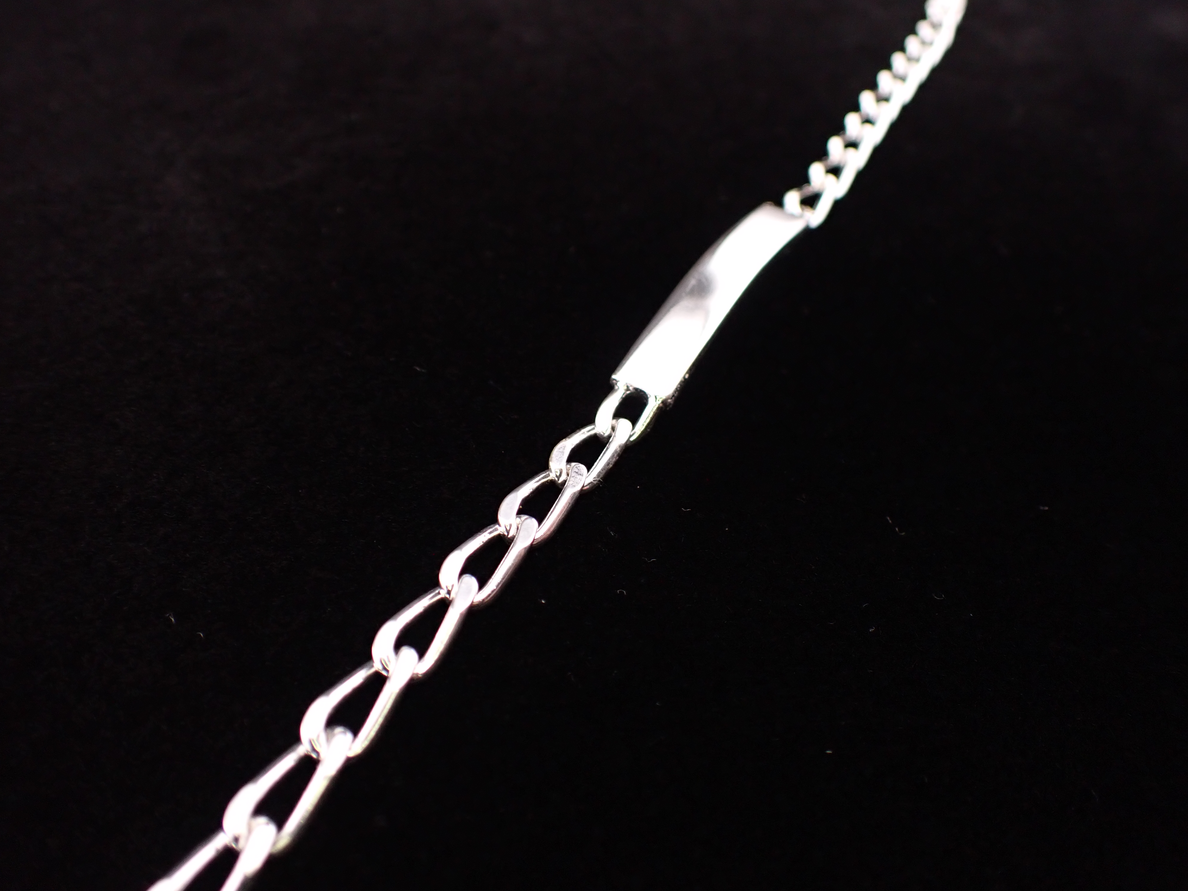 Sterling Silver Figaro ID Bracelet