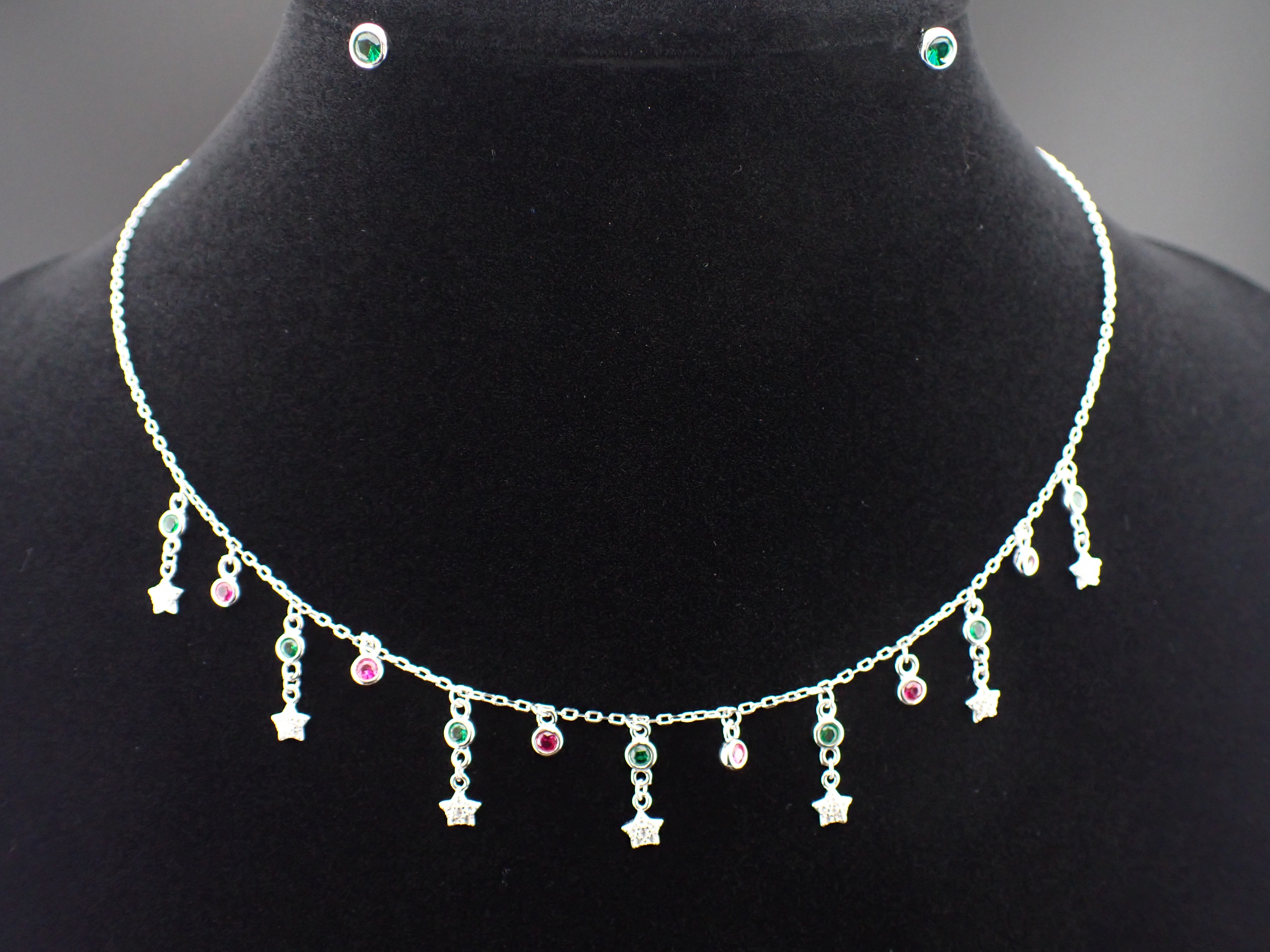 Star Charm Necklace & Earrings Set