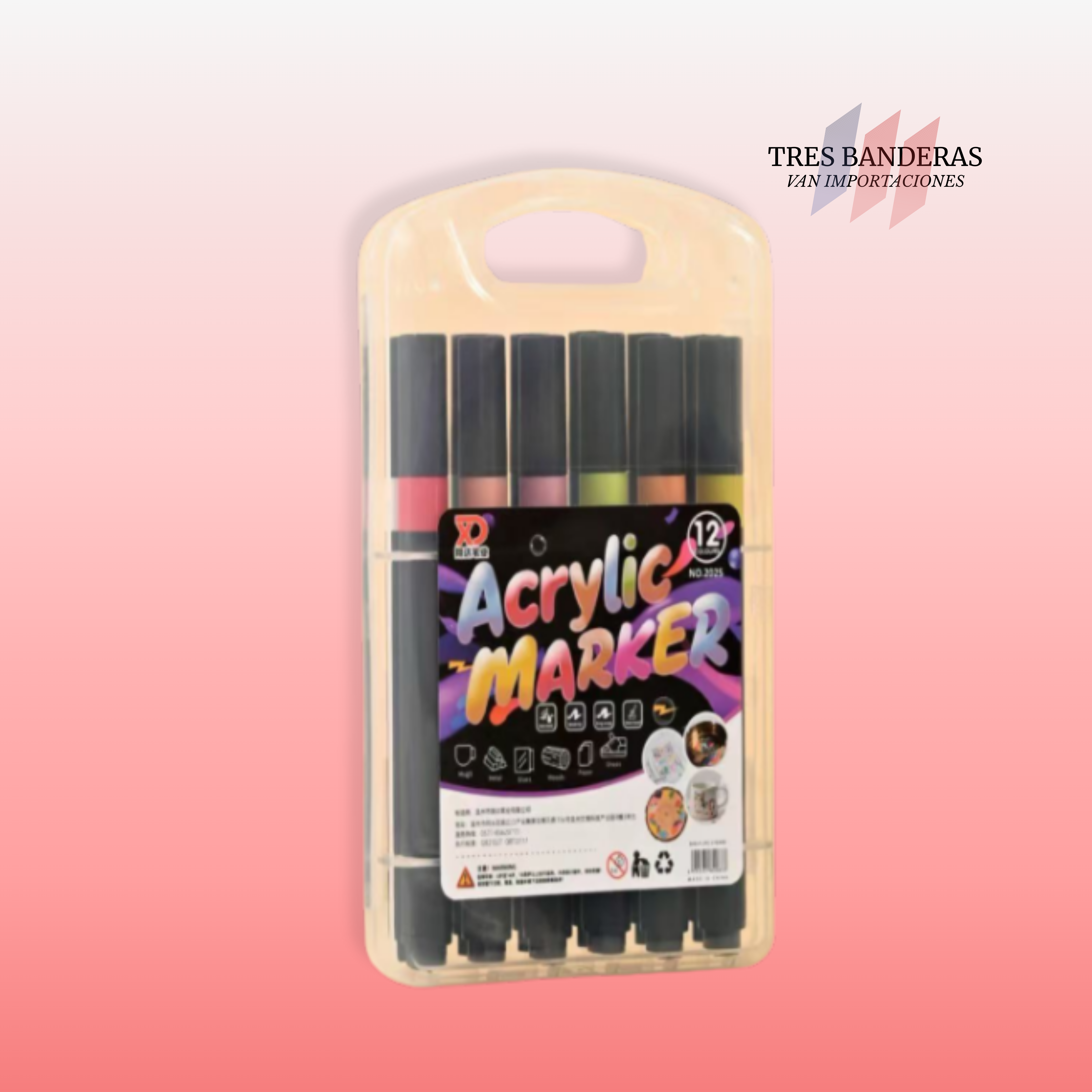 YY-1-12 | Set de Marcadores Acrílicos – 12 Colores