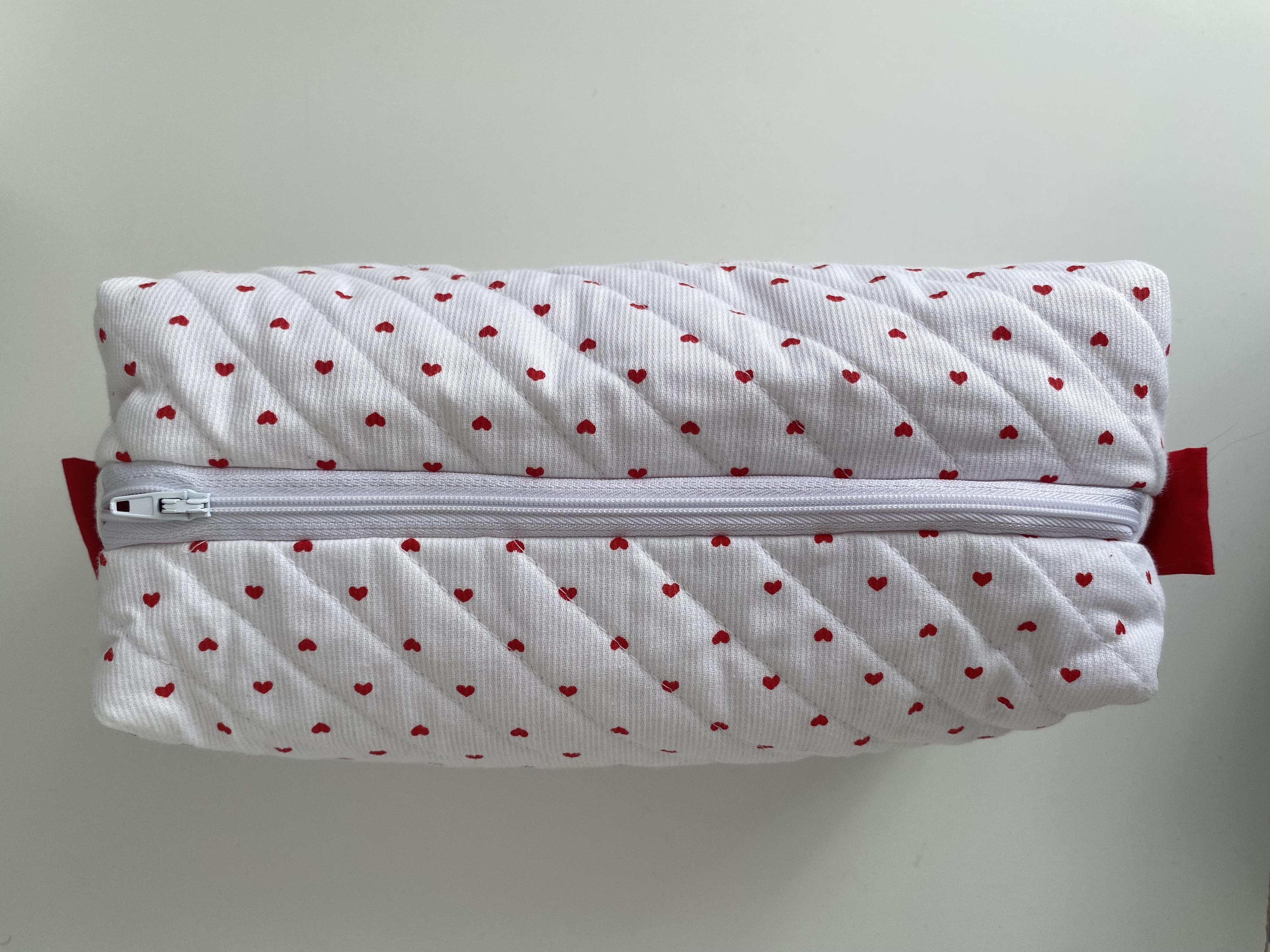 Trousse matelassé à coeurs