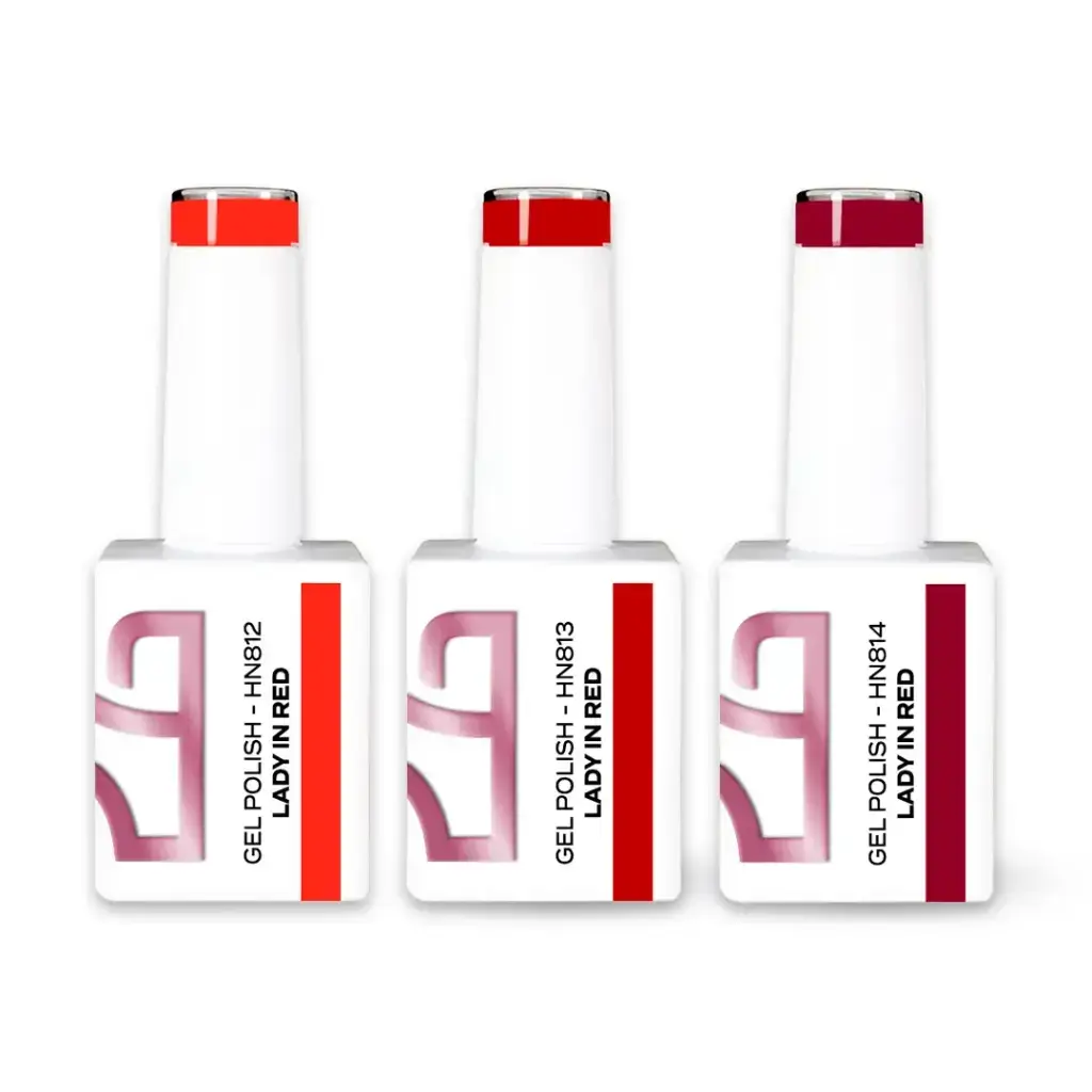 Gel Polish Lady in Red Collection - 3 Cores