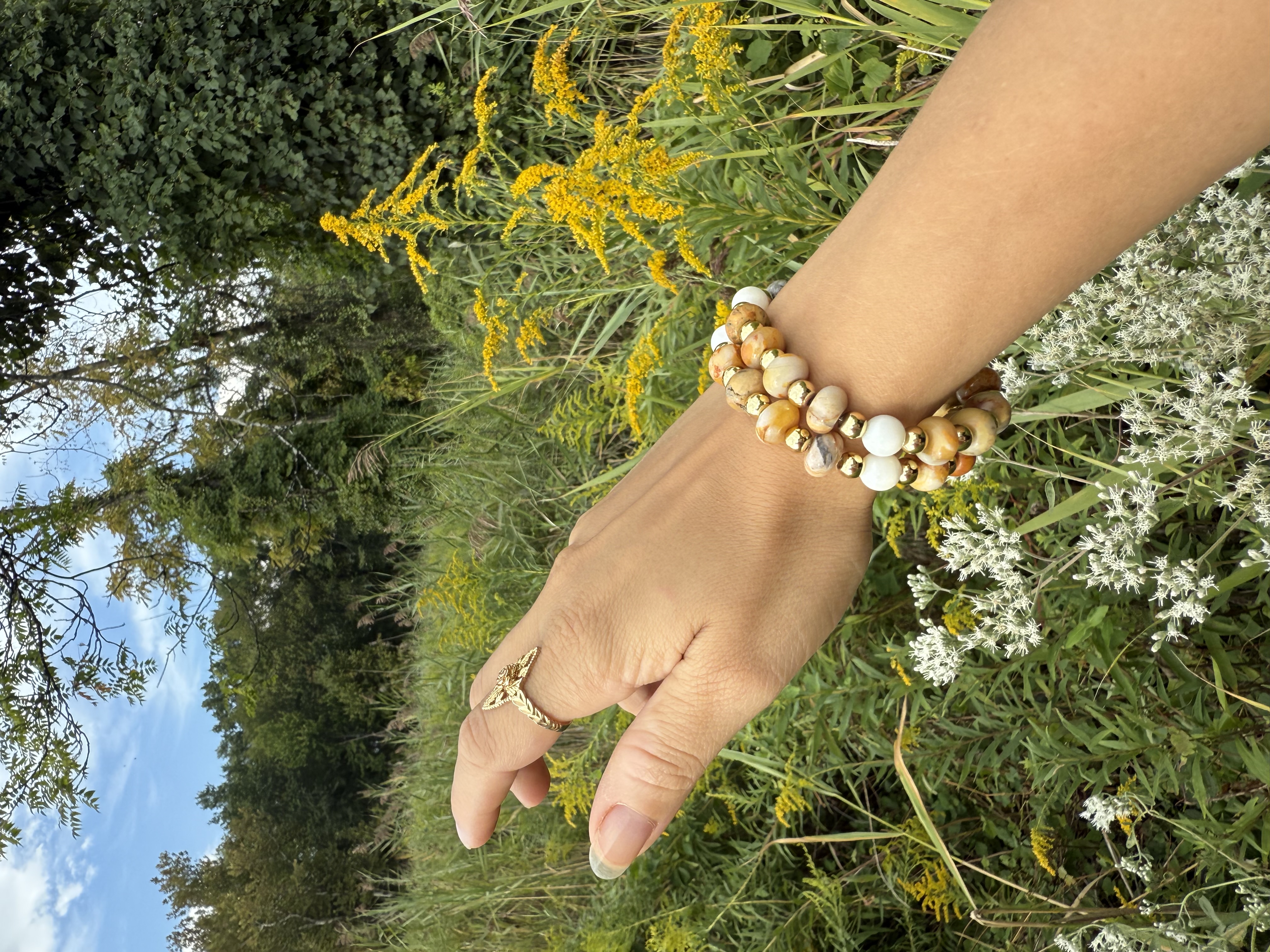 Crazy Lace Agate 14k Gold Fill Set