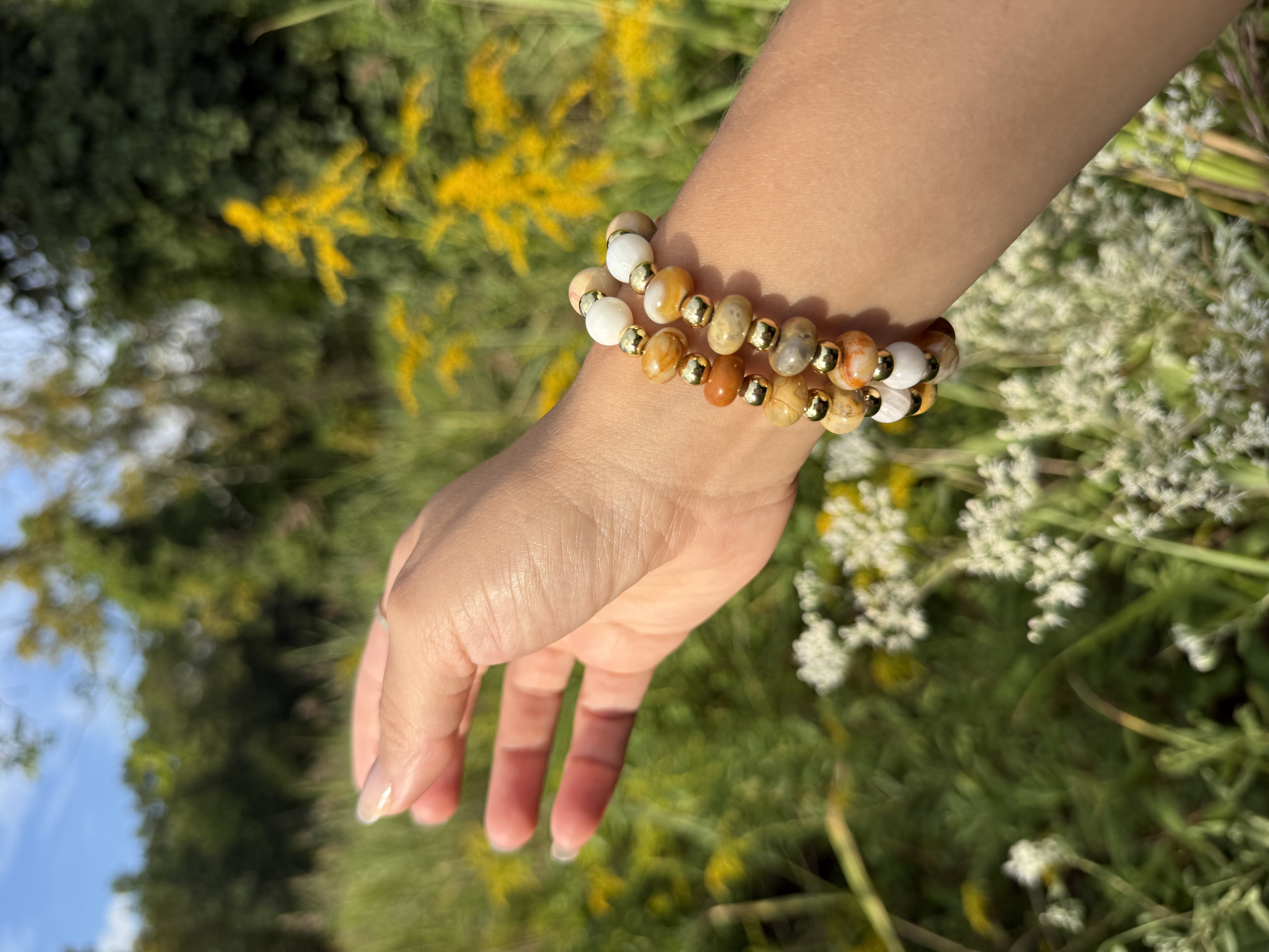 Crazy Lace Agate 14k Gold Fill Set 