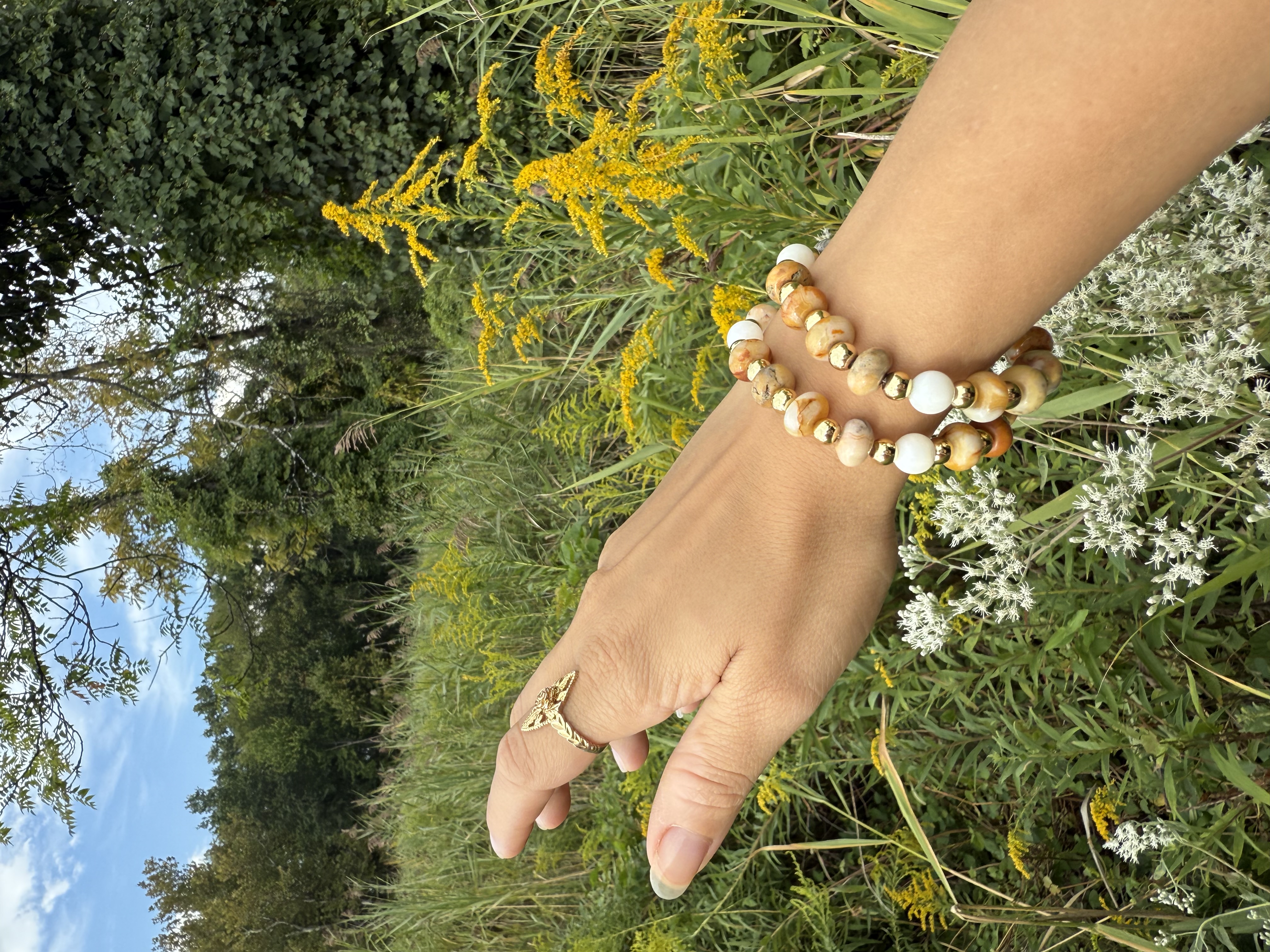 Crazy Lace Agate 14k Gold Fill Set 