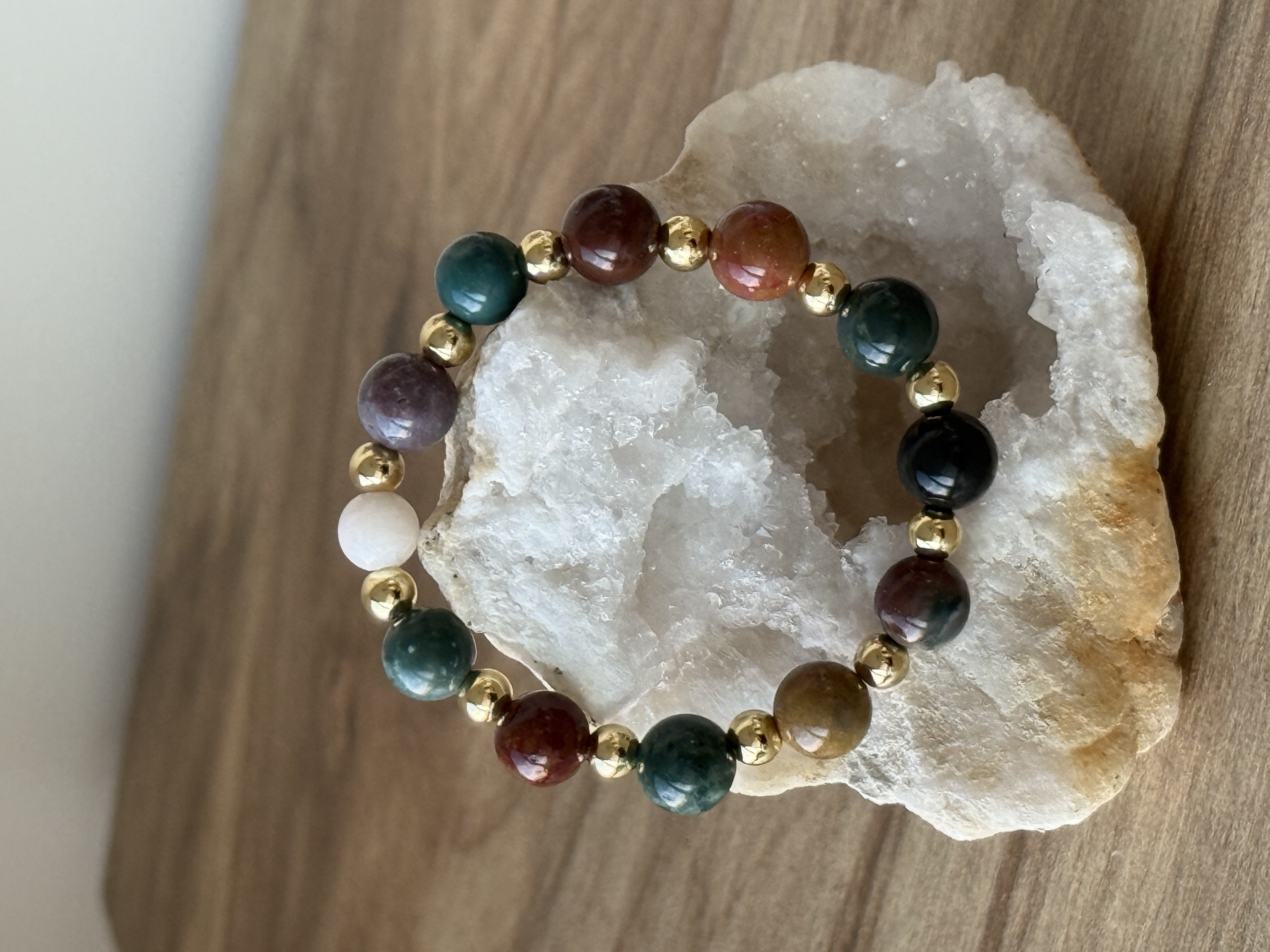 Fancy Jasper 14k Gold Fill Single