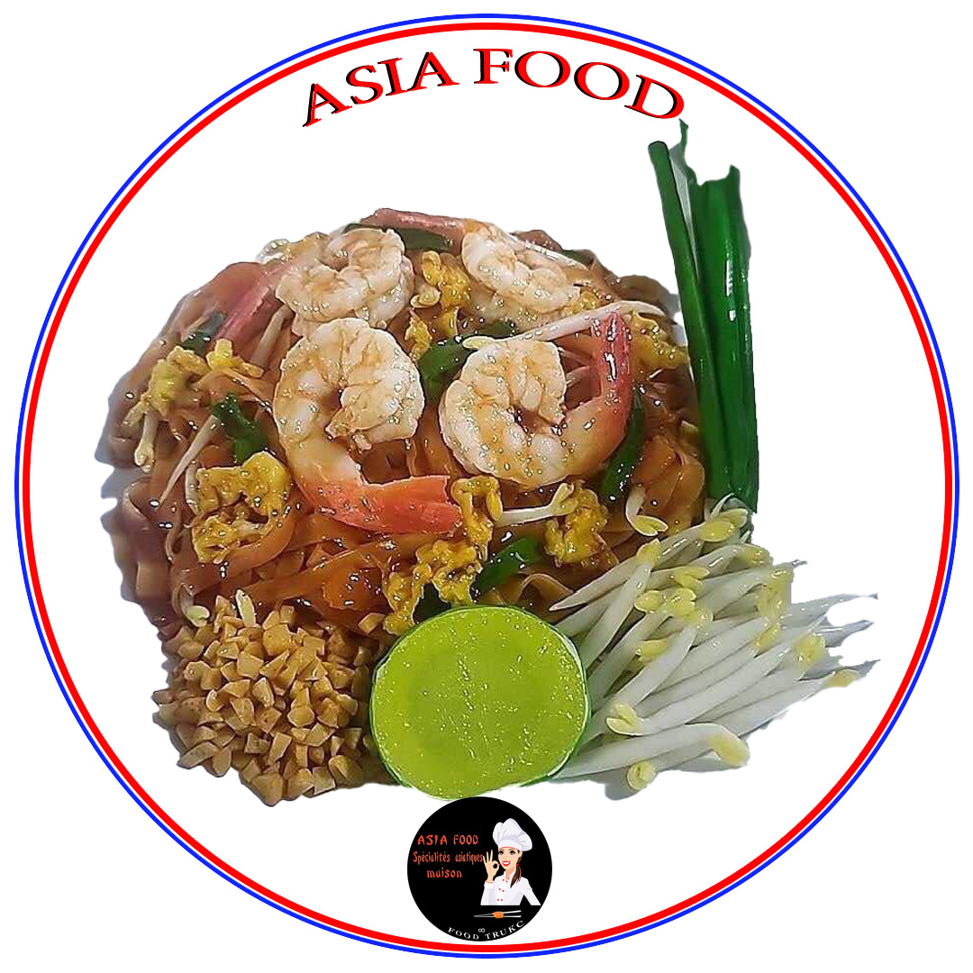 Pad thaï aux crevettes. Portion de 400g