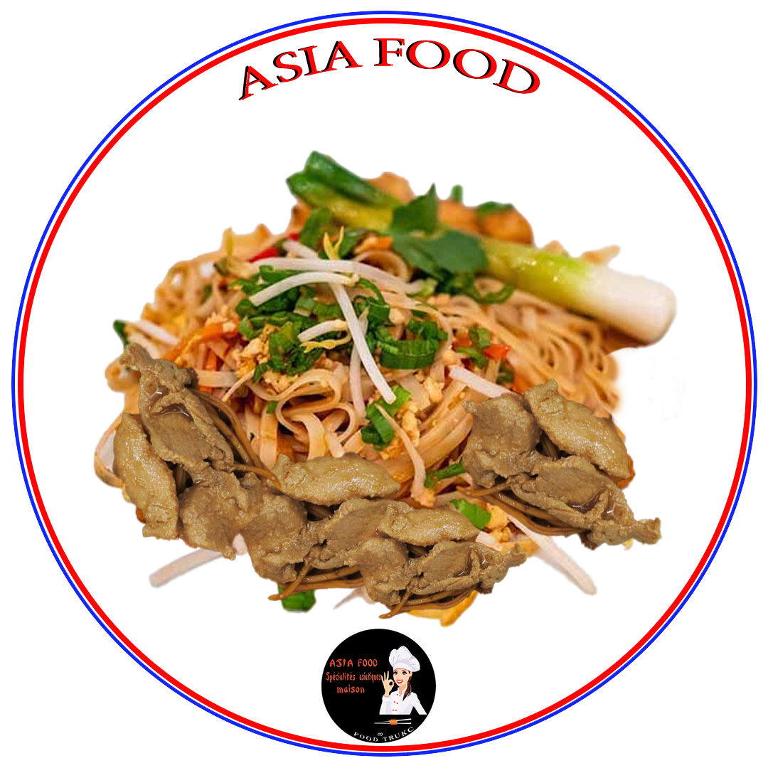 Pad thaï au poulet. Portion de 400g