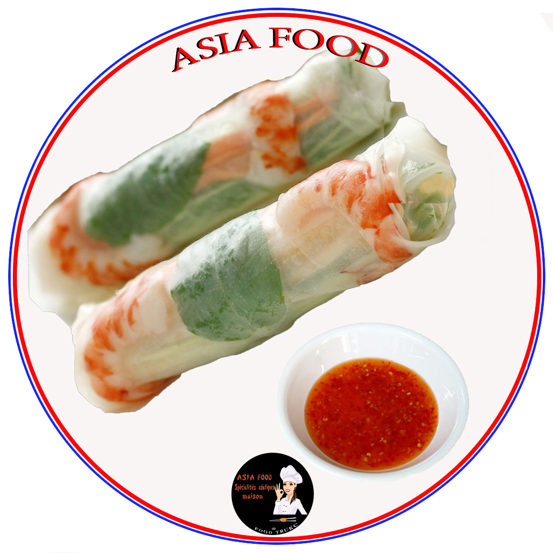 Rouleaux de printemps lot de 2 pcs + 1 sauce.