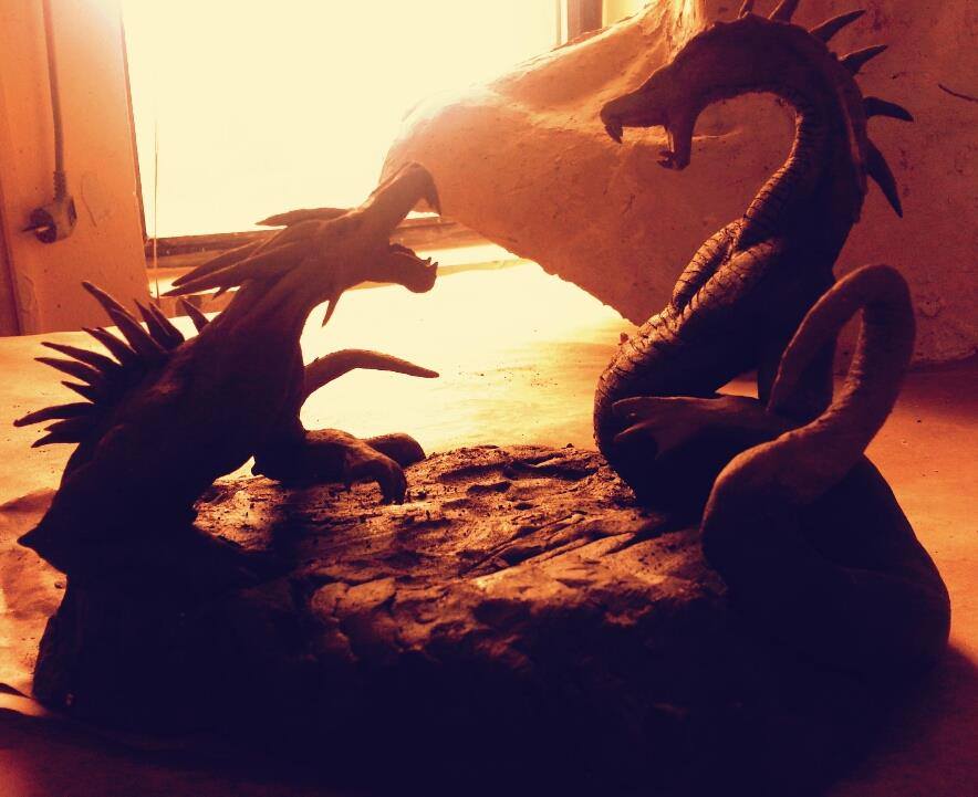 Dragon Battle Sculpture