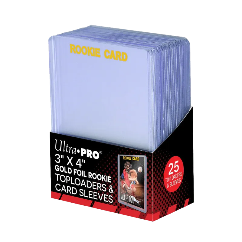 Ultra Pro - 3"x4" Clear "Rookie Gold" Toploaders & Card Sleeves (25ct)