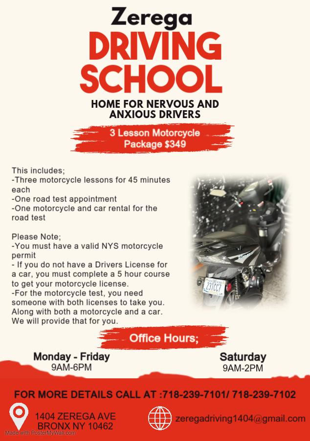 3 Lessons Motorcycle Package