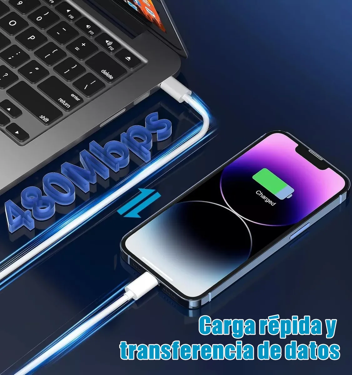 Cargador iPhone 15/16 Serie 20W Carga Rápida + Cable Tipo C 1.5m Blanco Jeeyee