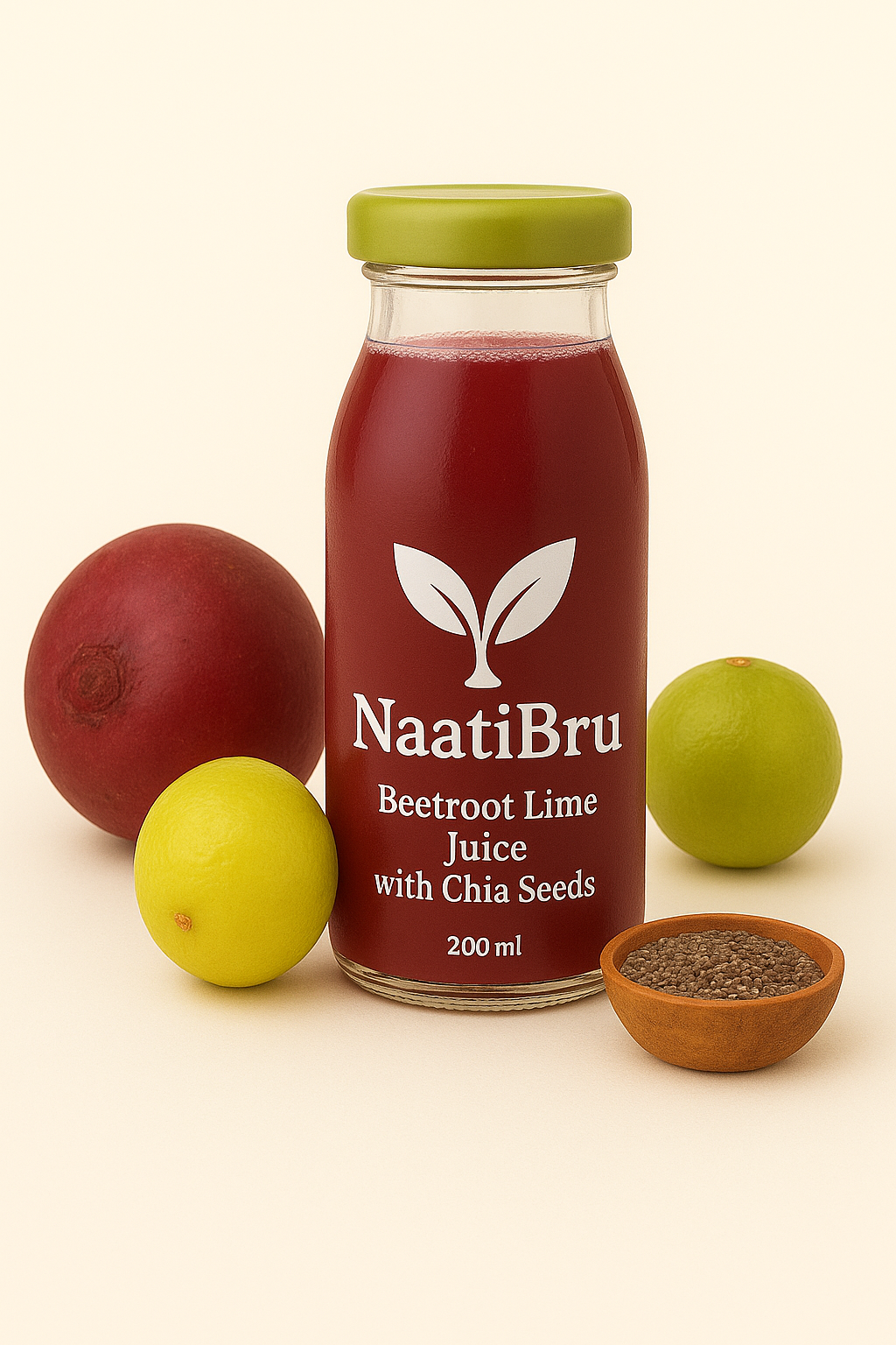 NaatiBru Beetroot Lime Juice with Chia Seeds