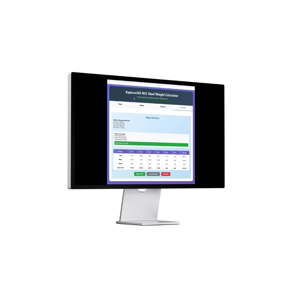 K365’s RCC Steel Bar Weight Estimator Desktop
