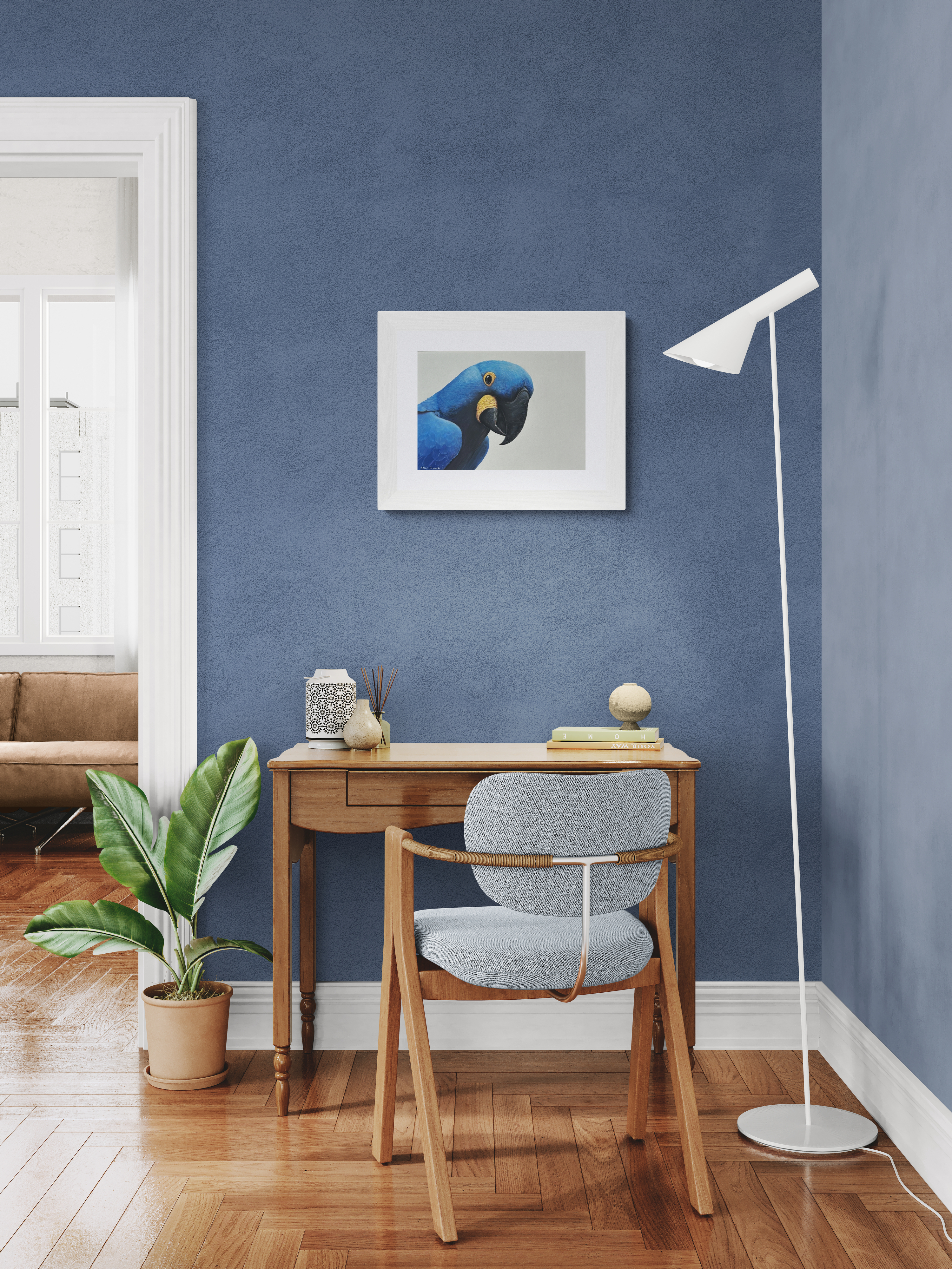 Hyacinth Macaw Original drawn in Pastels