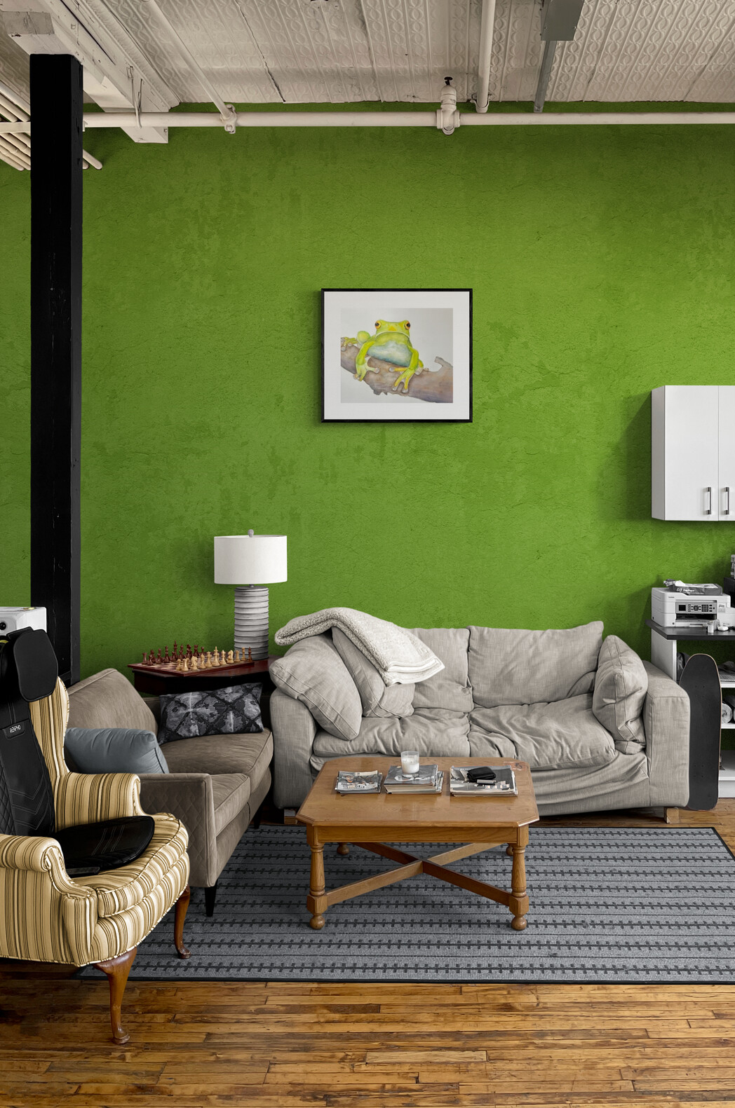 Green Tree Frog Painted in Watercolour