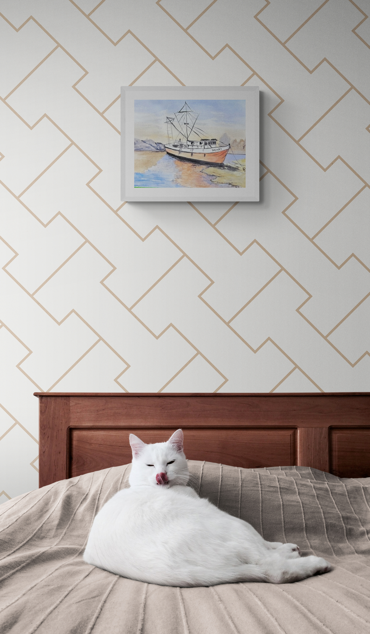 Boat painted in watercolour