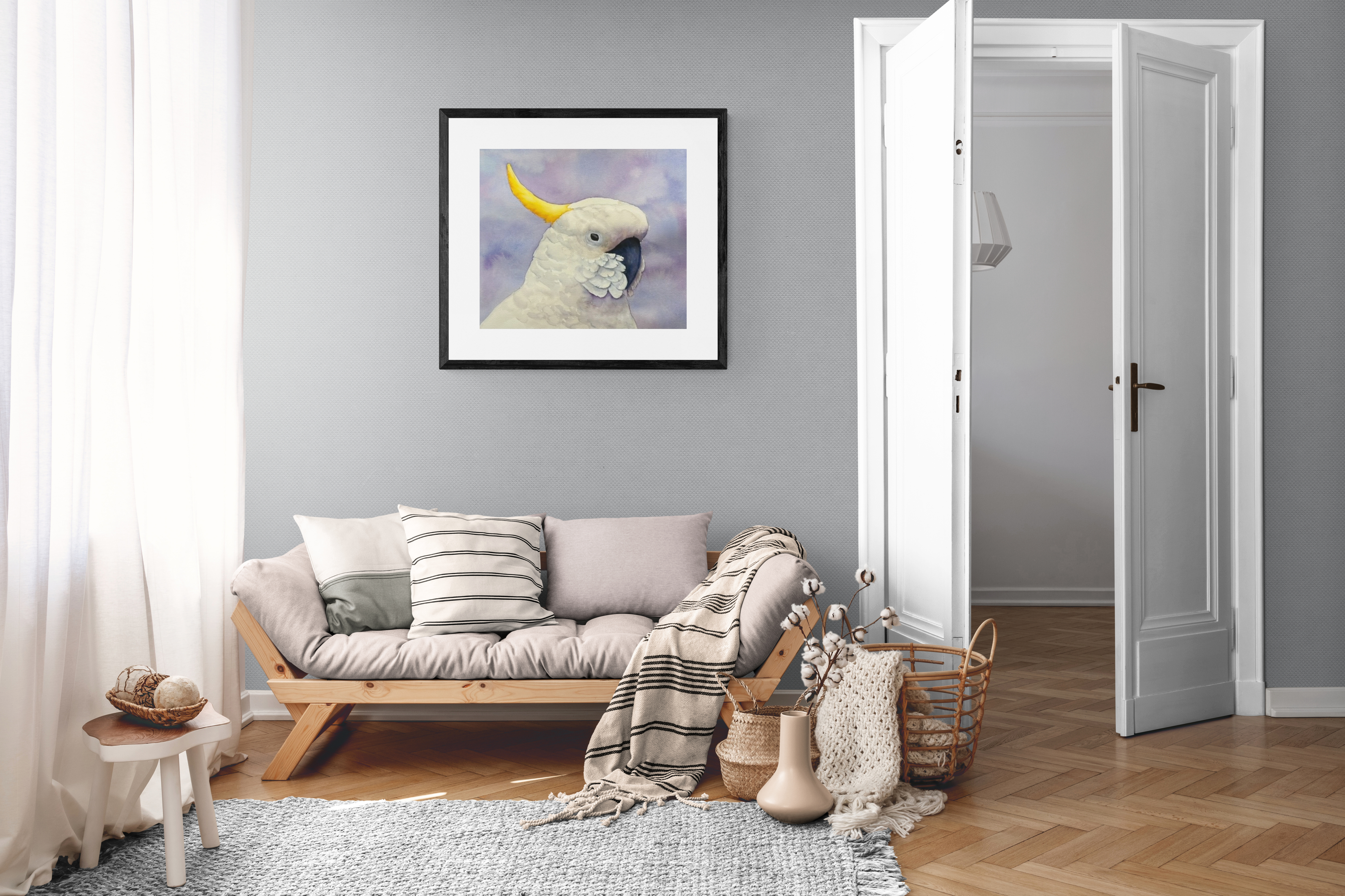 White Cockatoo in watercolour