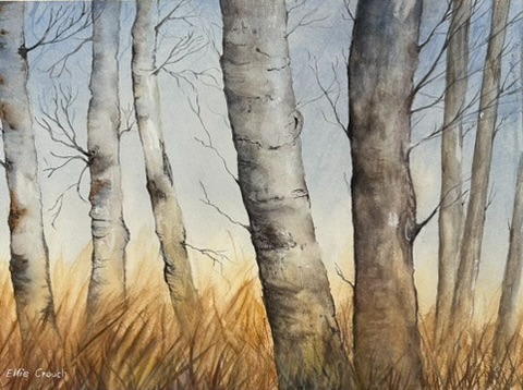 Birch trees in Watercolour