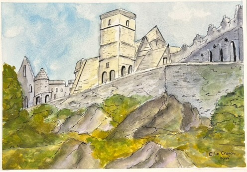 Water Colour Painting of Castles in Europe