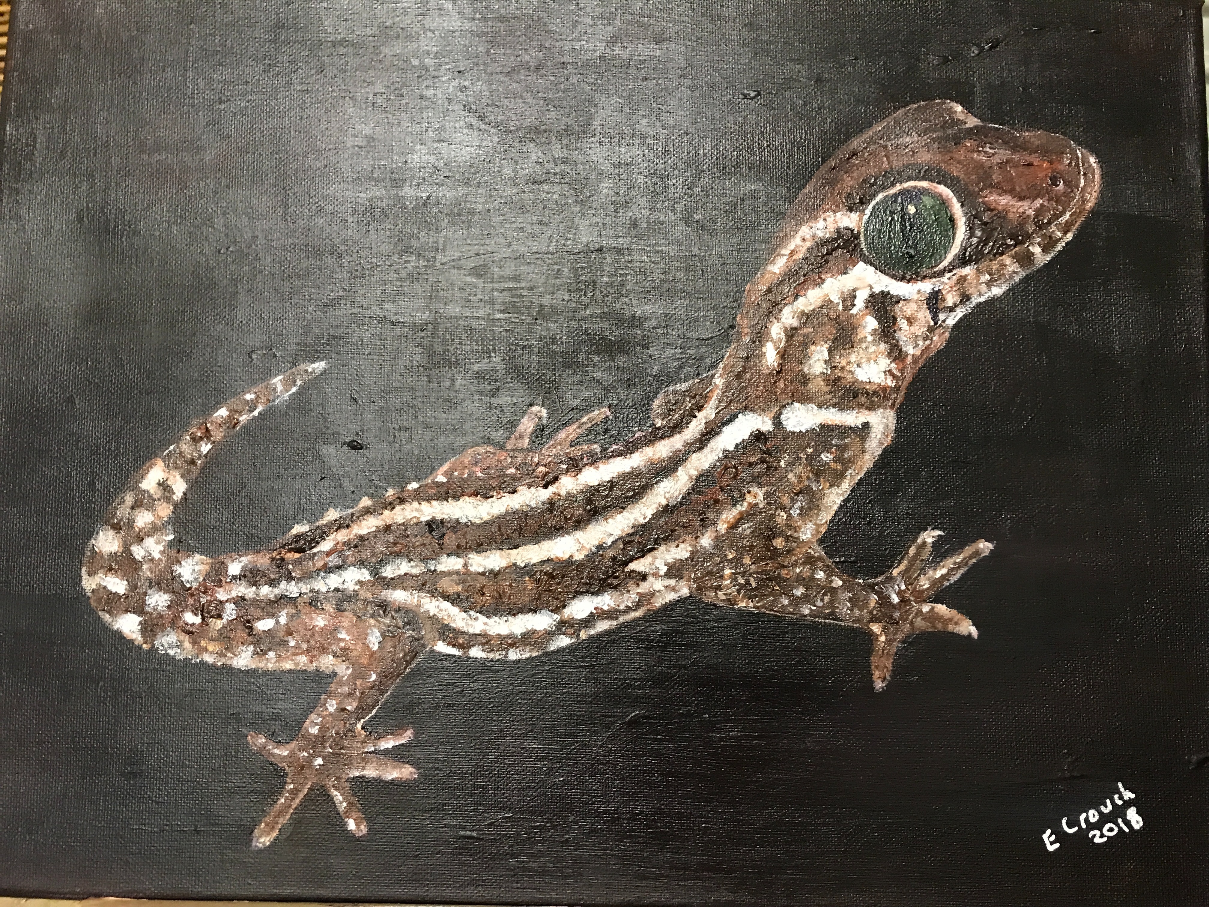 Leopard Gecko painted in Acrylic