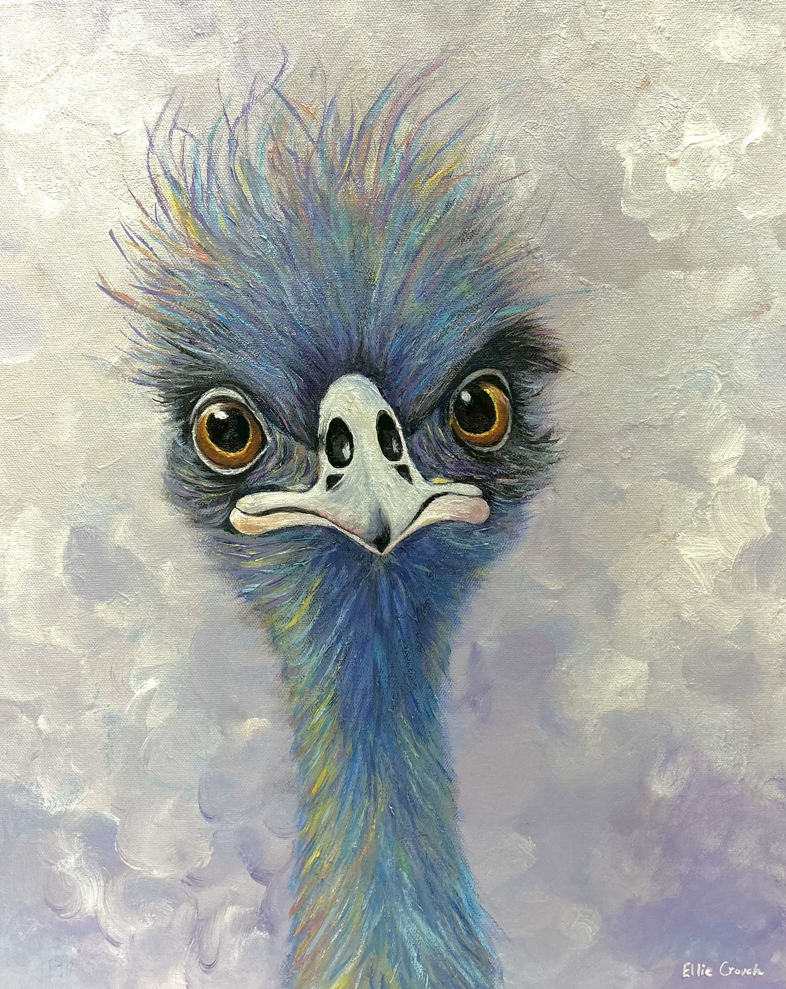 Emu in Acrylics in Crazy colours