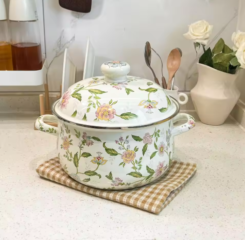 Floral Ceramic Cooking Pot