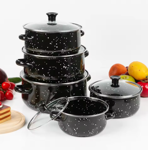 Speckled Black Cookware Set