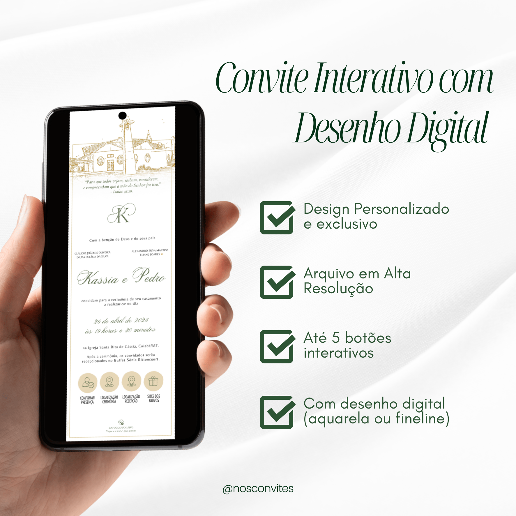 Convite Digital Interativo Com Desenho Digital